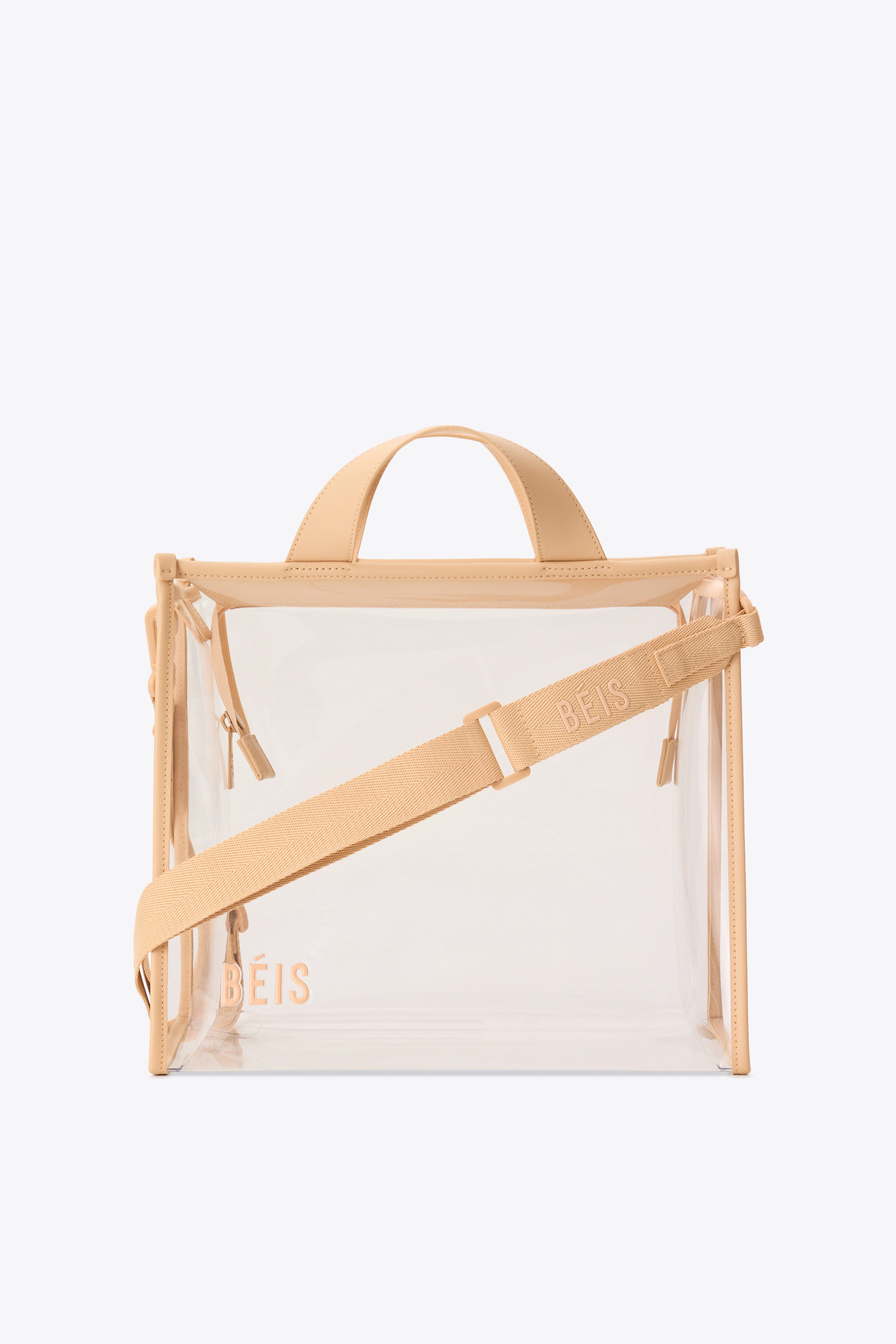 BÉIS 'The Stadium Tote'' in Clear with Beige Trim - Clear Stadium Bags