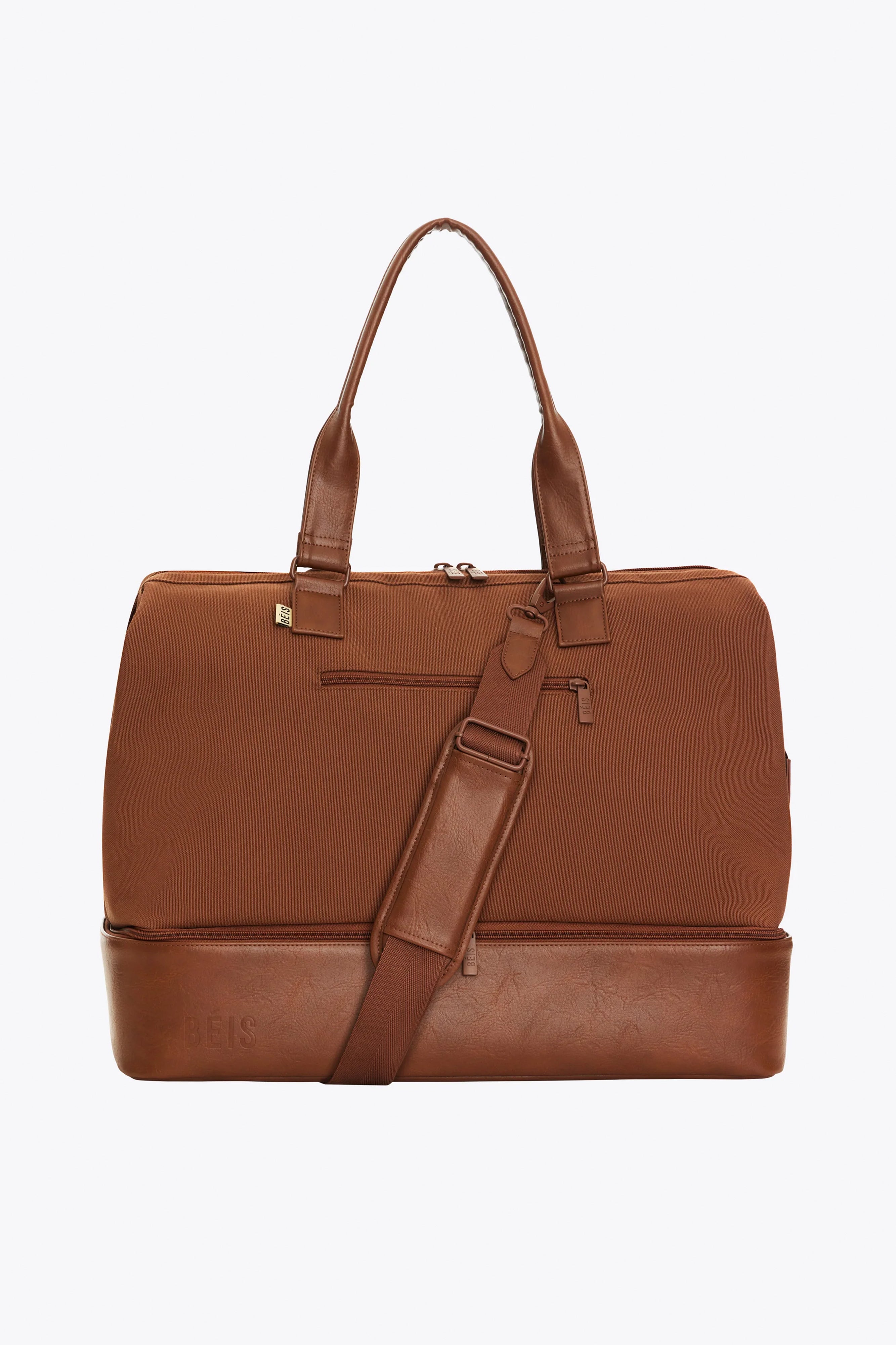 BÉIS 'The Mini Weekender' in Maple - Small Brown Overnight & Weekend Bag