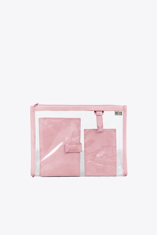 The Passport and Luggage Tag Set in Atlas Pink