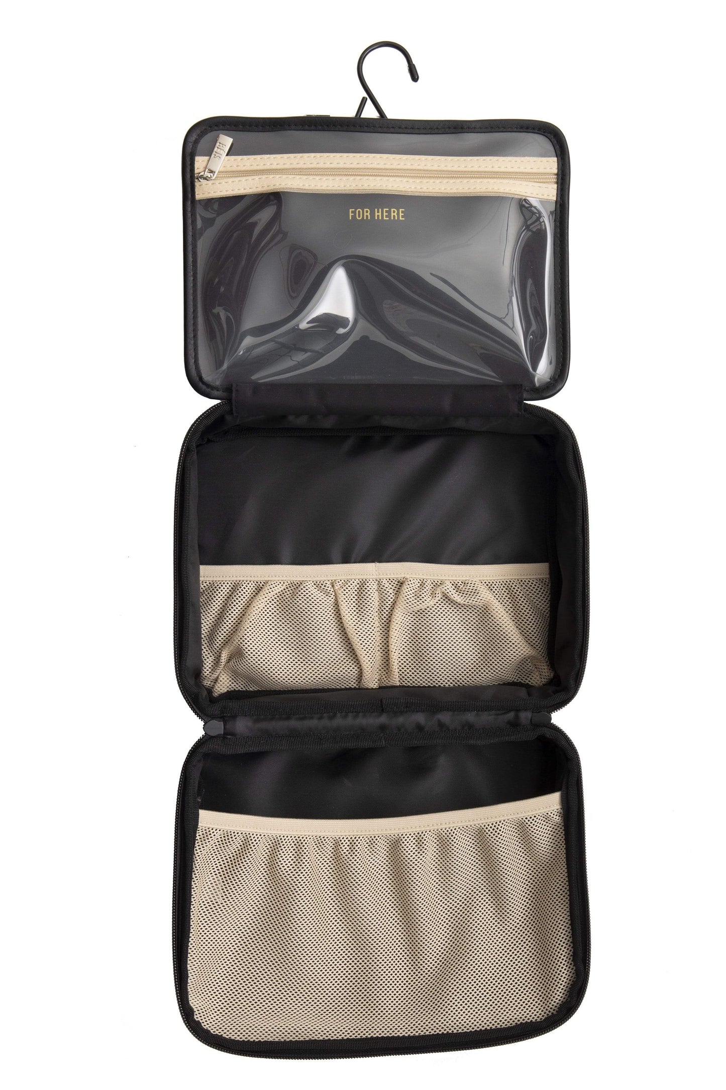 Hanging Cosmetic Case, opened without the clear pouch inside