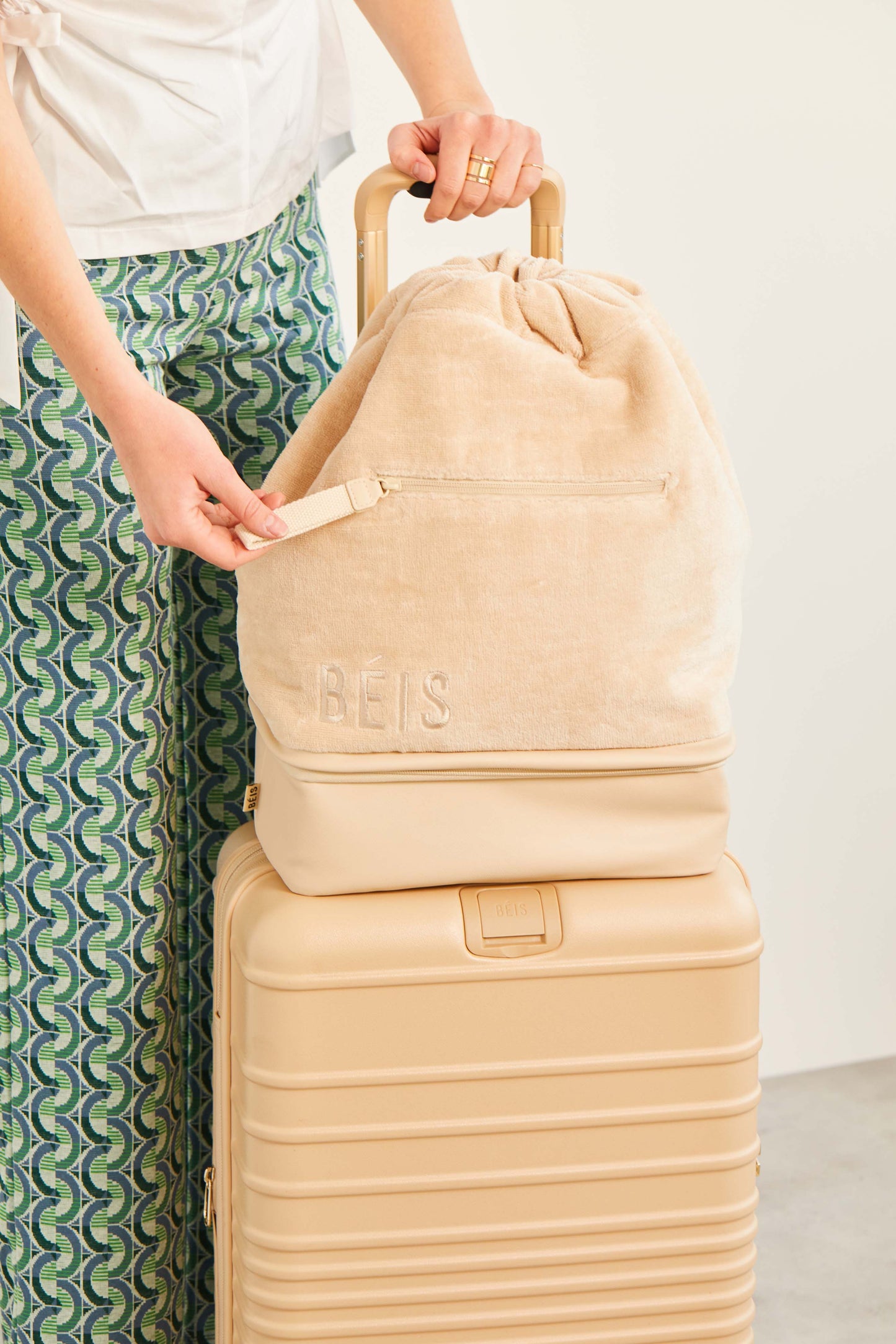 The Terry Backpack Cooler in Beige