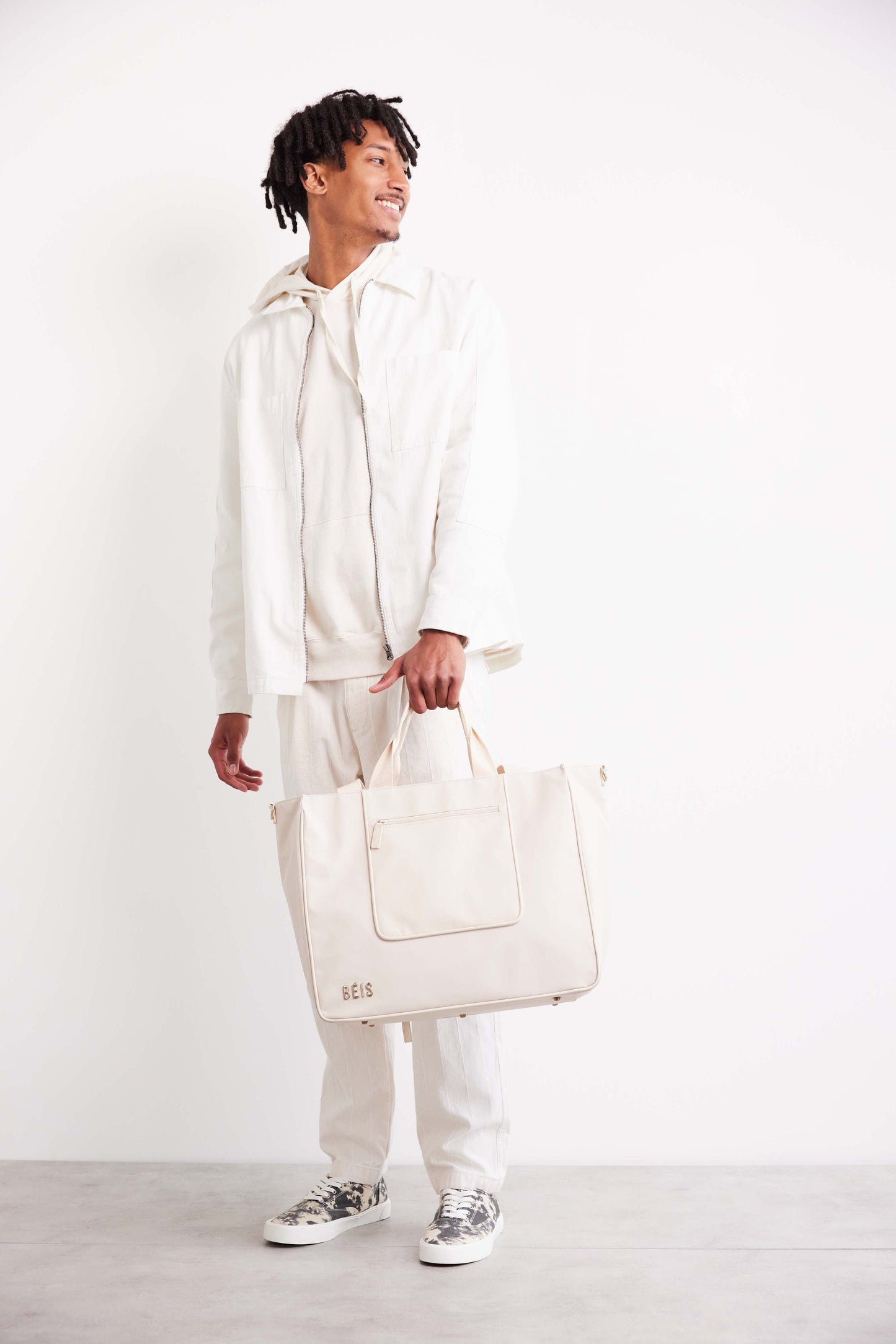 The East To West Tote in Beige