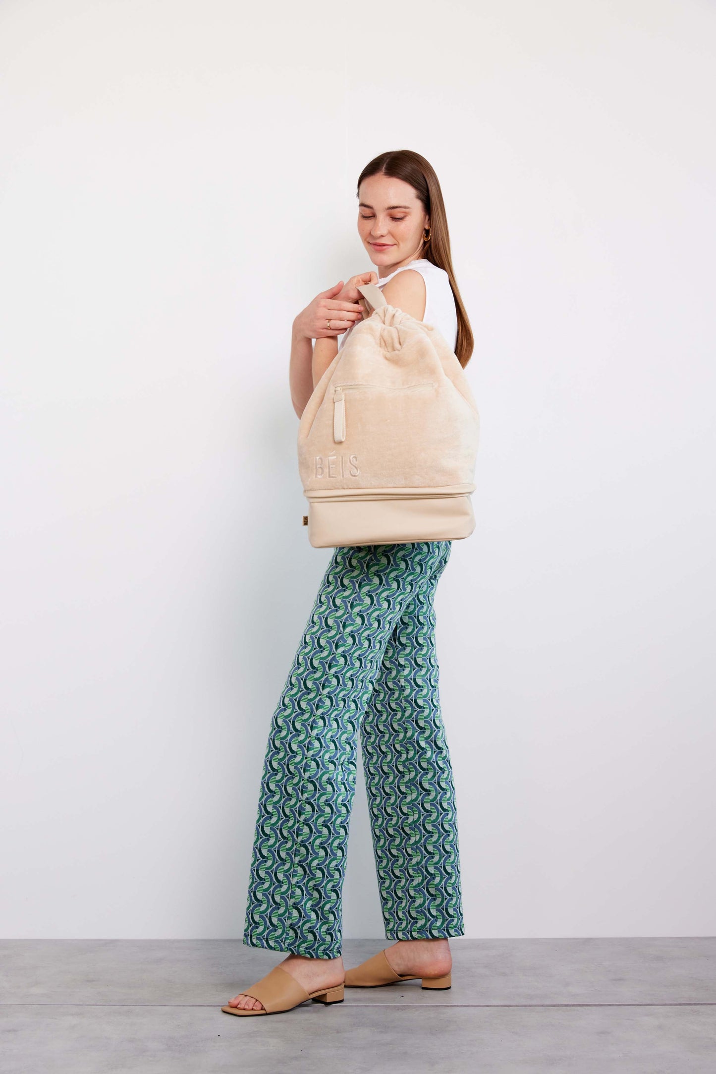 The Terry Backpack Cooler in Beige