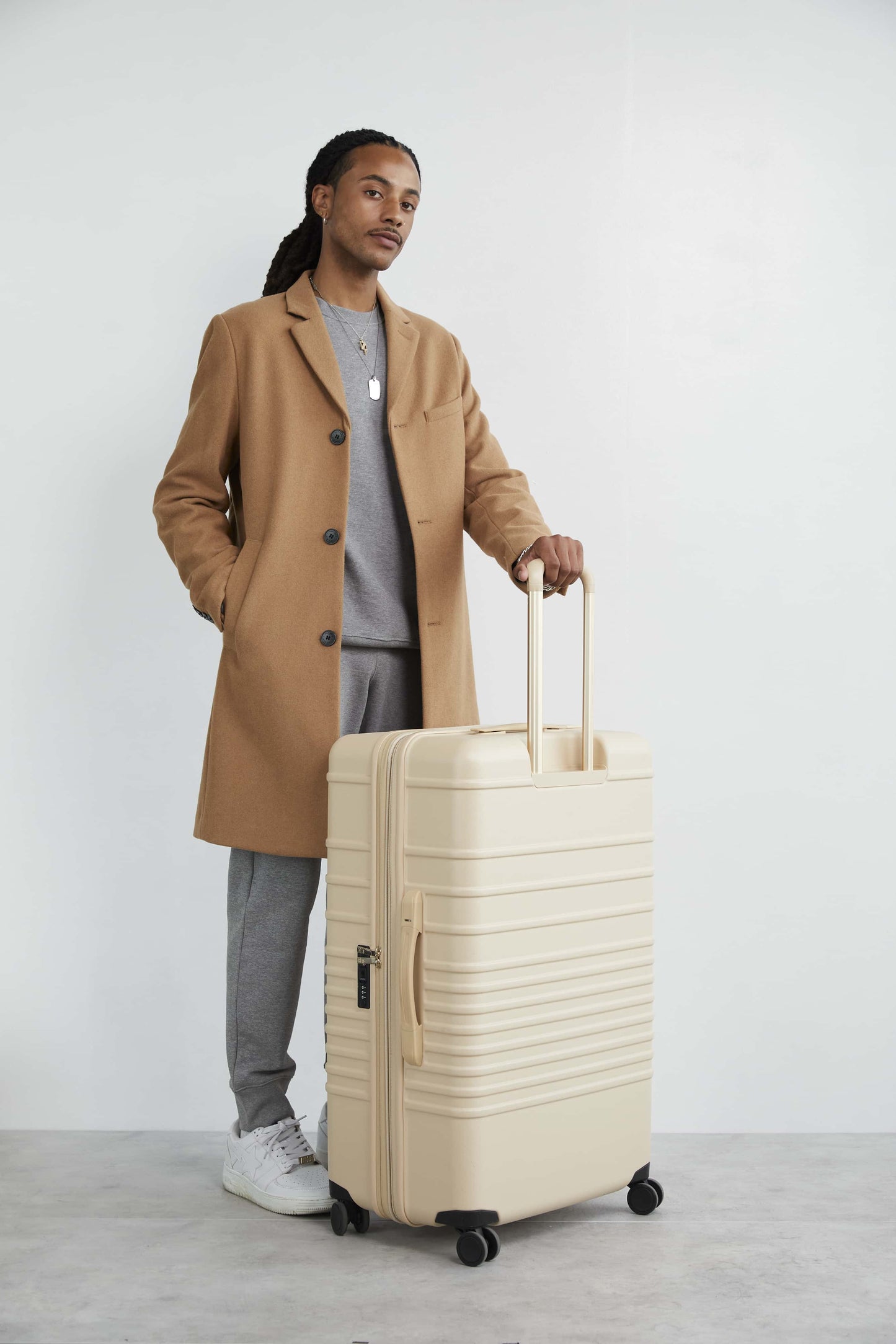 29" Large Check-In Roller Beige Back Model