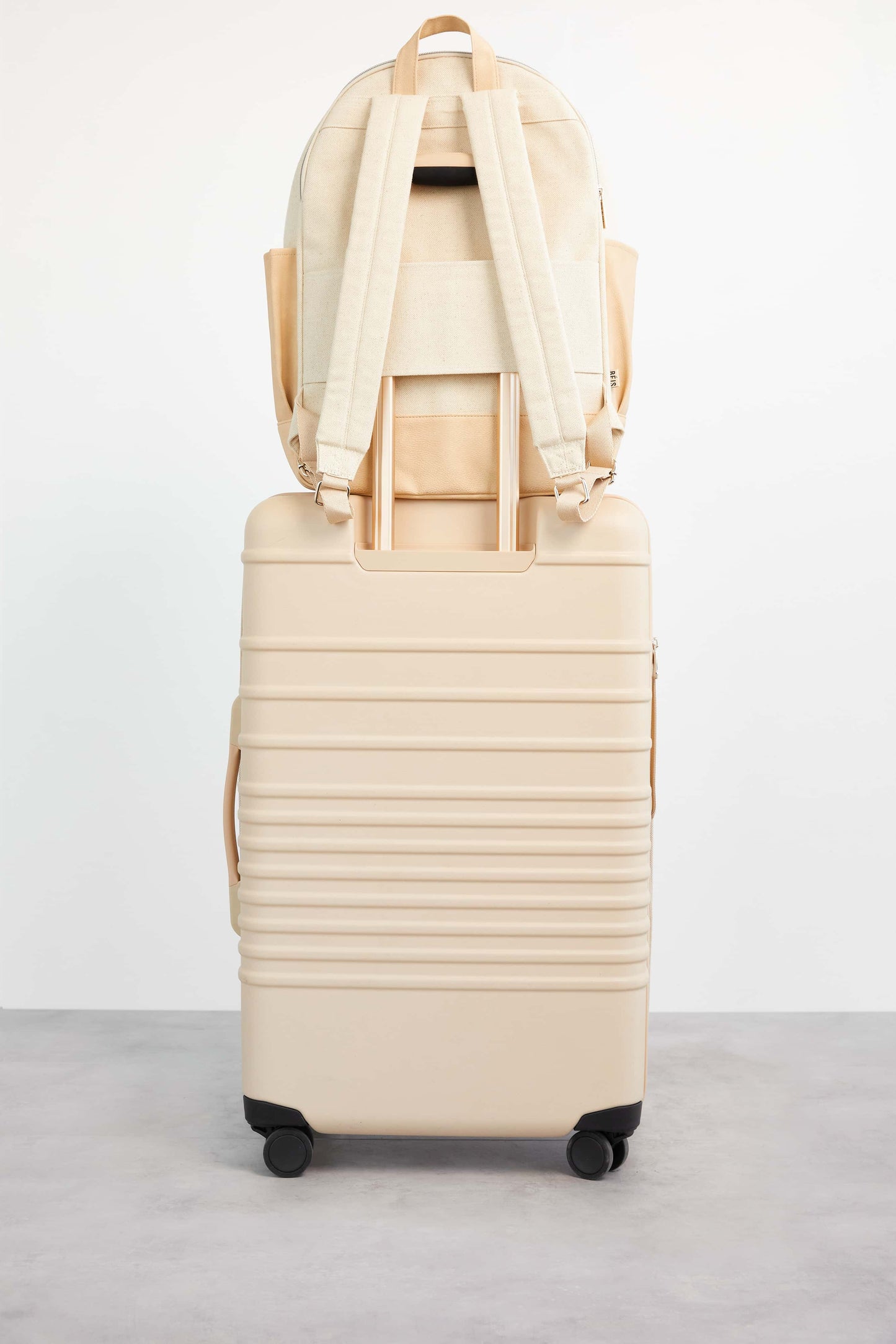 Backpack Beige Back Trolley Sleeve Luggage Strap