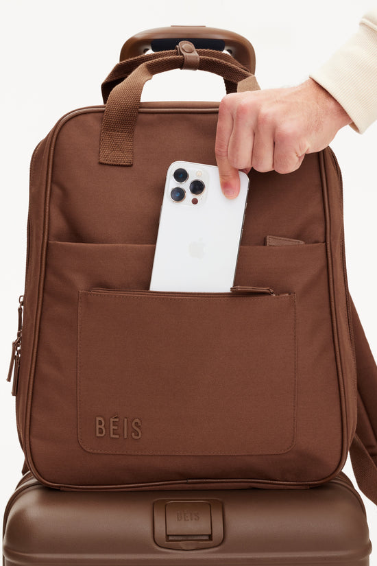 BÉIS 'The Expandable Backpack' in Maple - Expandable Travel Backpack In Maple | BÉIS Travel UK