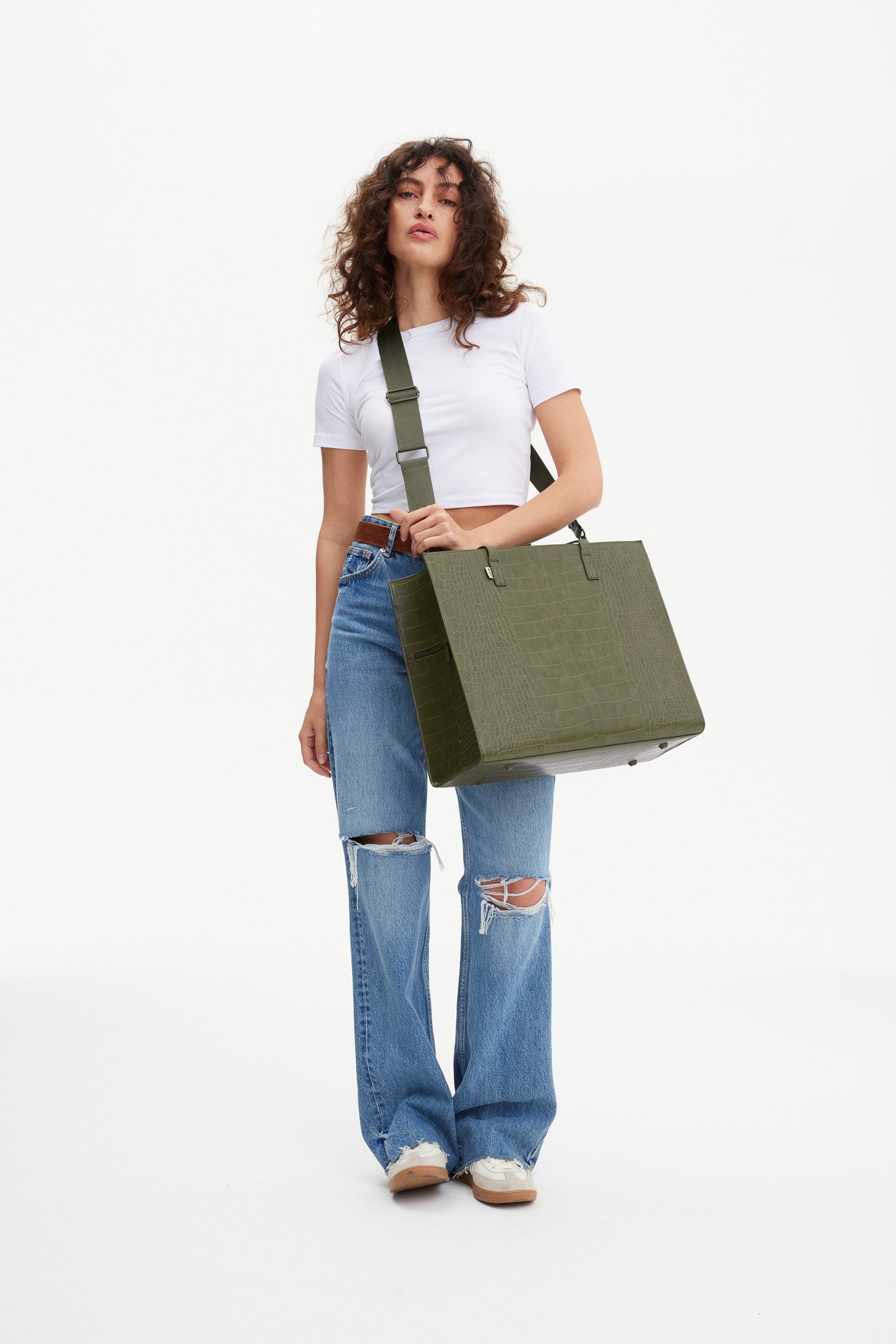 B IS The Large Work Tote in Olive Olive Green Large Laptop Bag