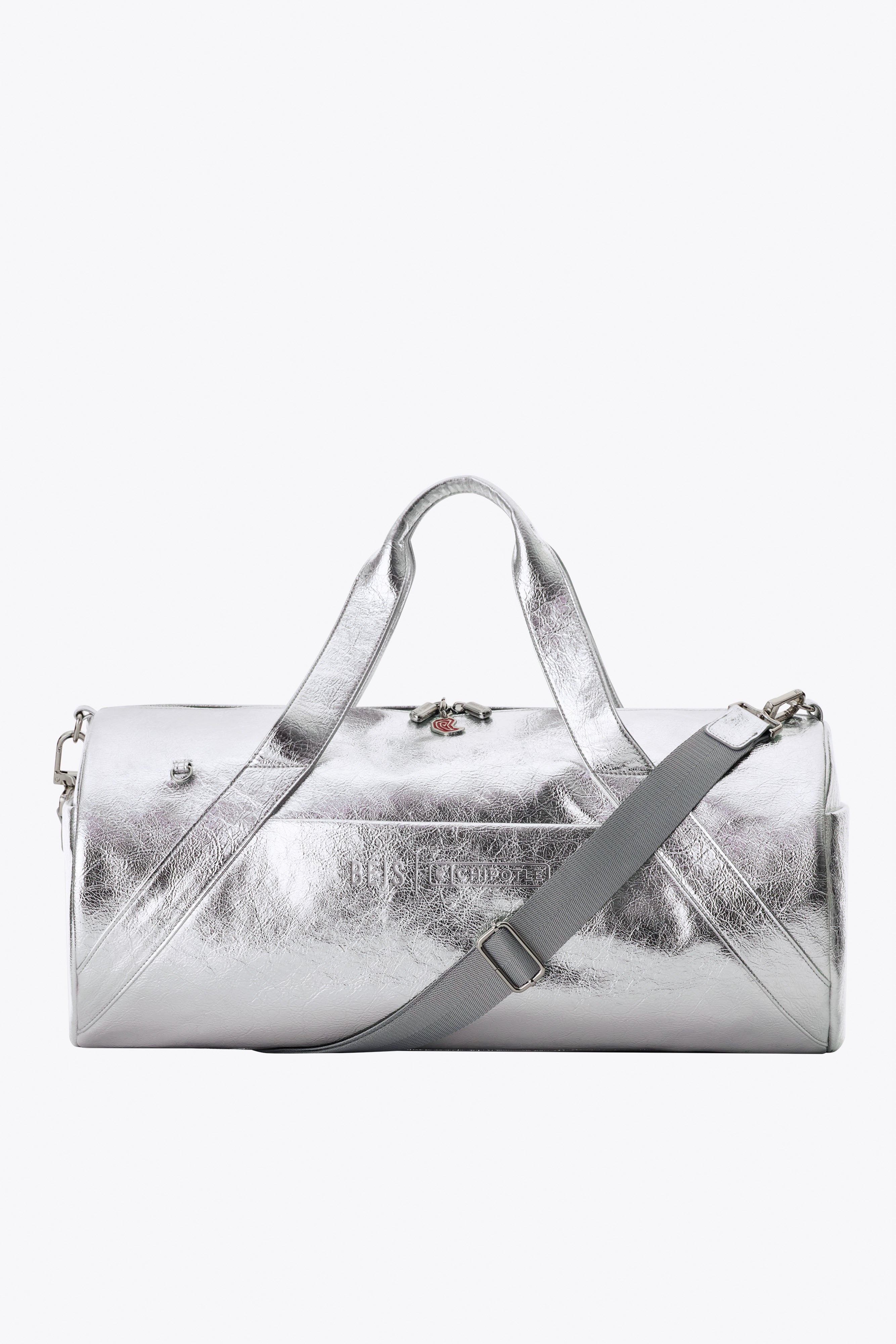 BÉIS x Chiptole 'The Burrito Duffle' in Metallic - Silver Duffle