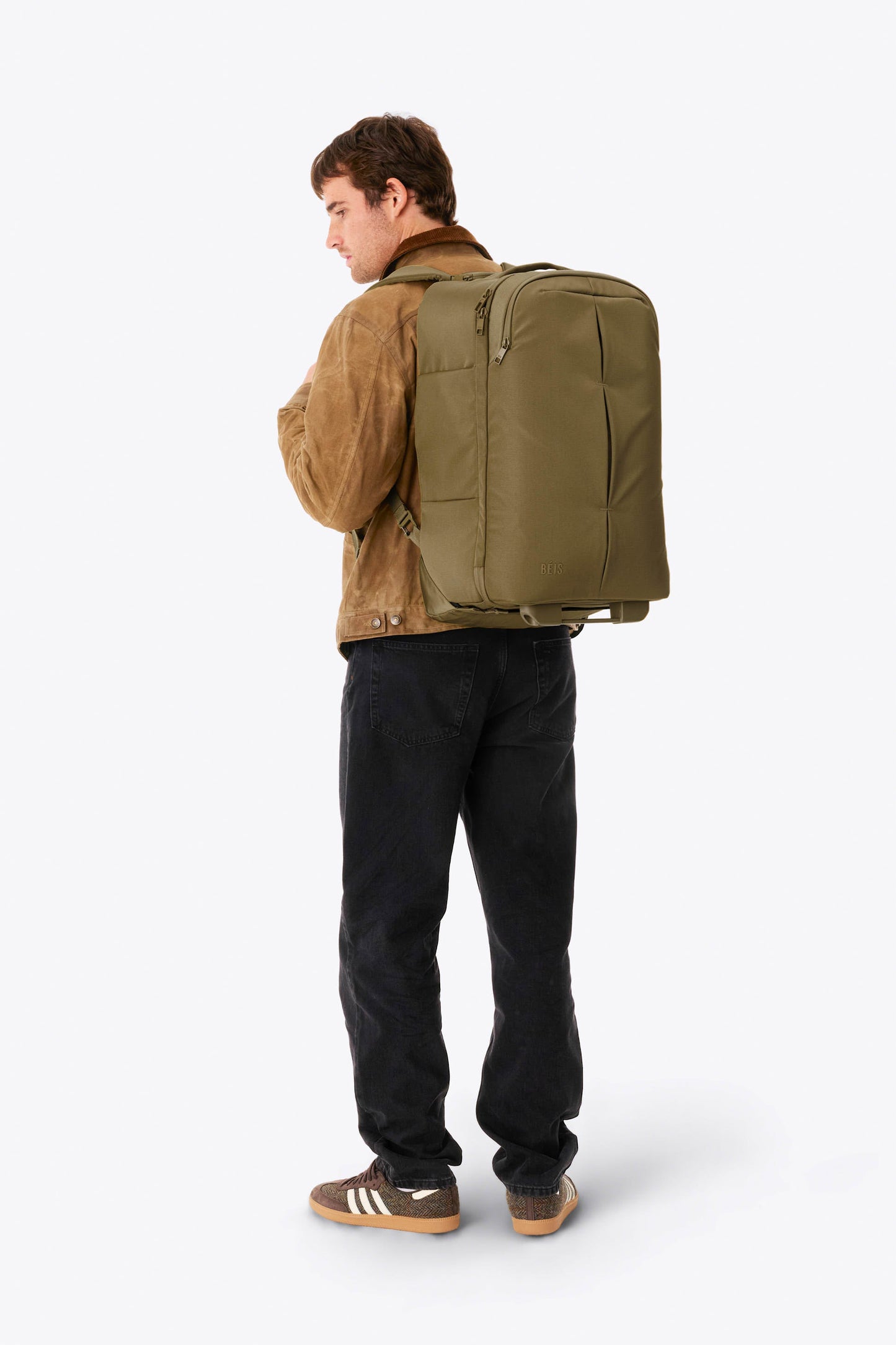 The Pro Rolling Backpack in Khaki