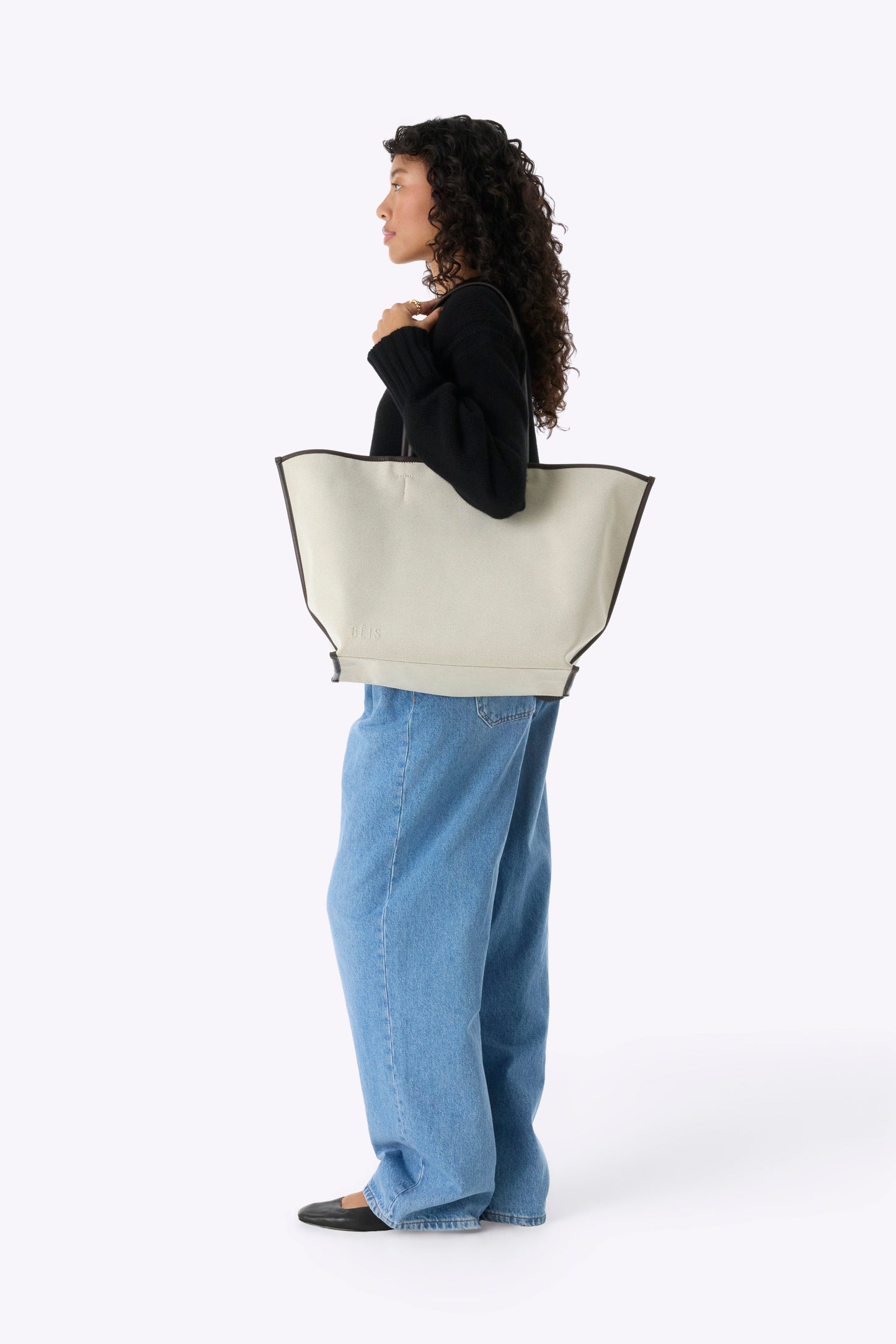 The Canvas and Leather Tote in Espresso