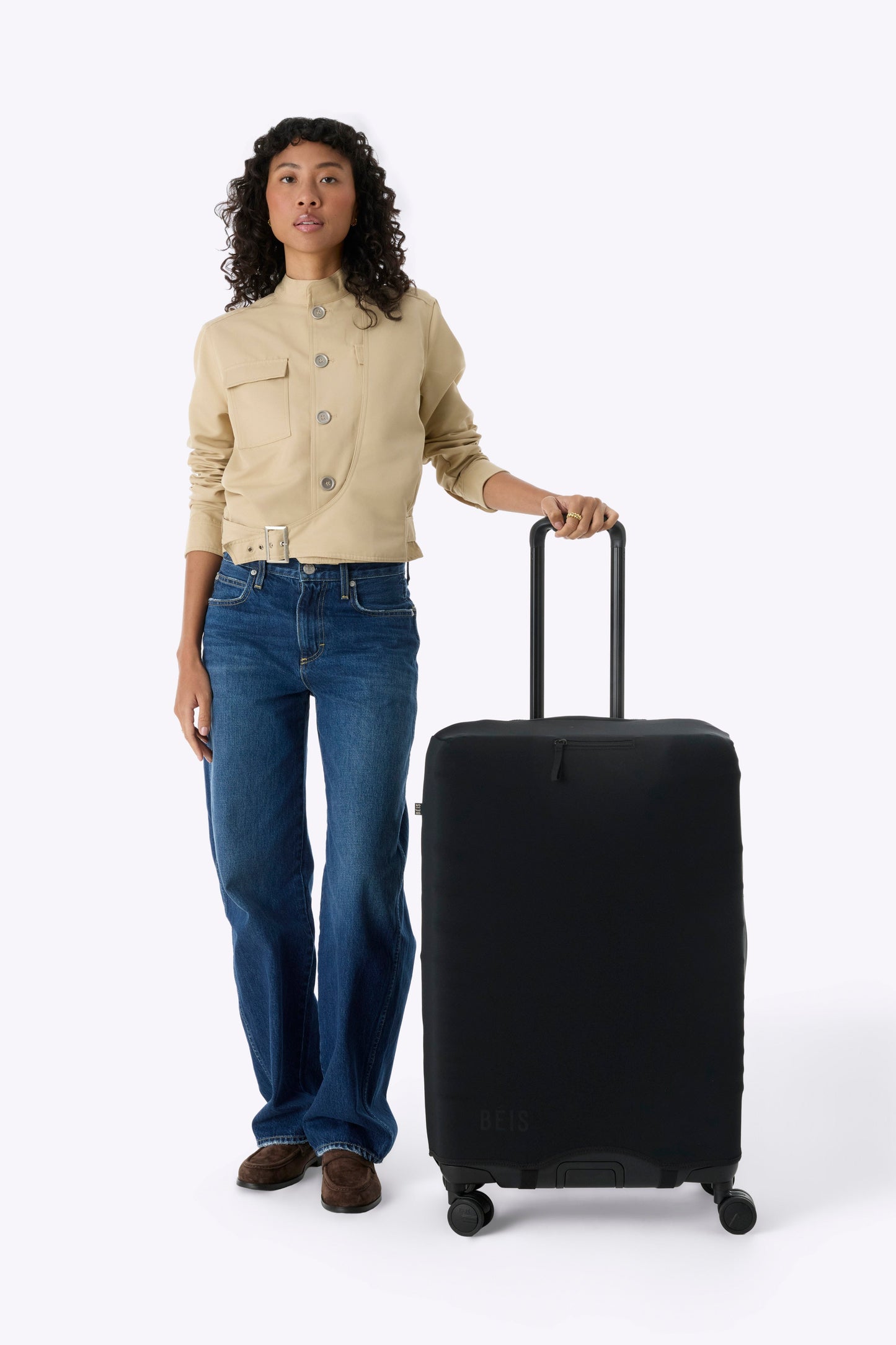 The Hybrid Check-In Luggage Cover in Black