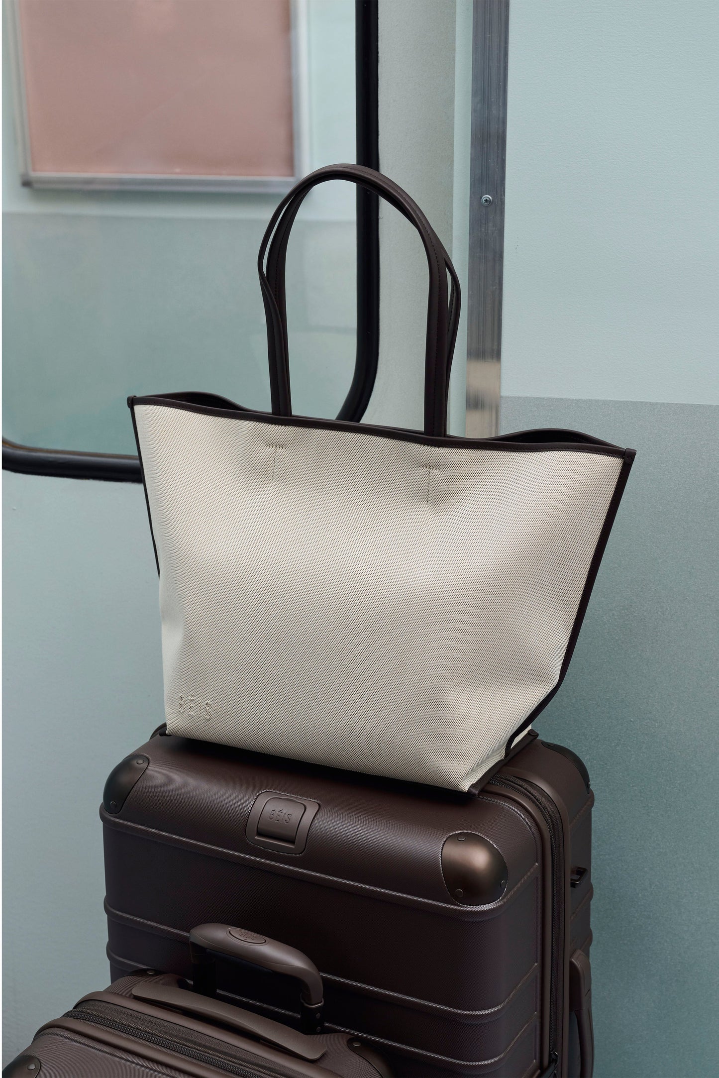 The Canvas and Leather Tote in Espresso