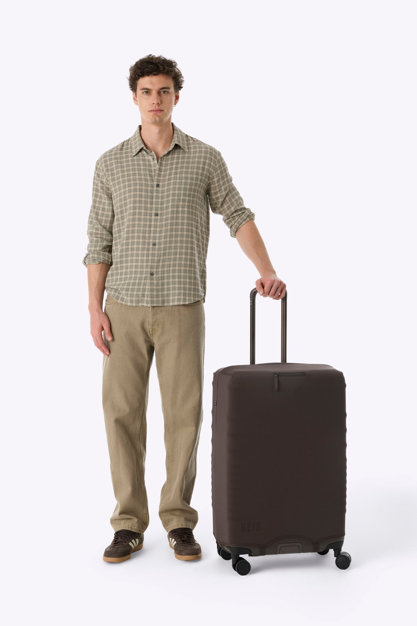 The Hybrid Check-In Luggage Cover in Espresso