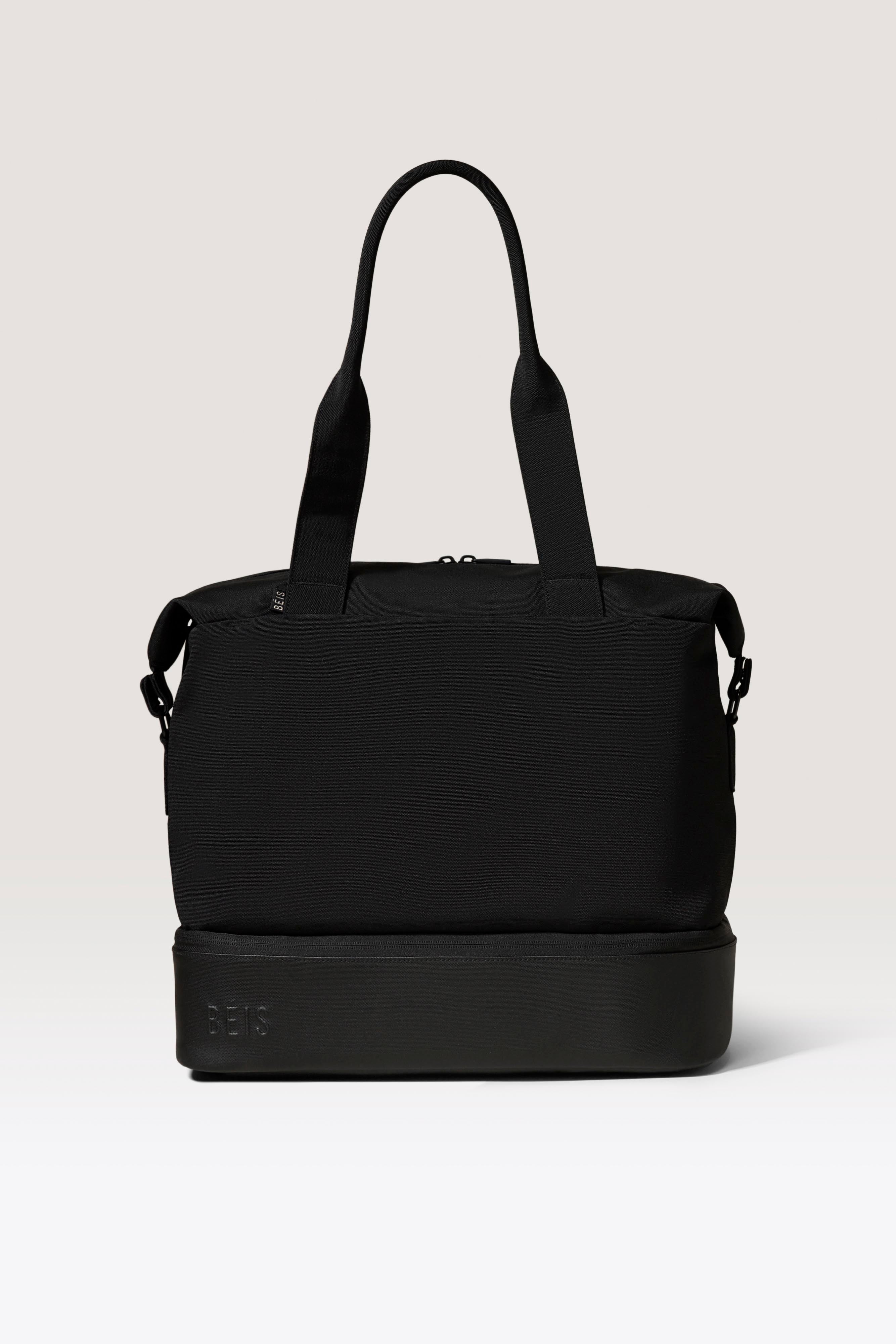 BÉIS ‘The Mini Weekender’ in Black - Black Small Weekender Bag