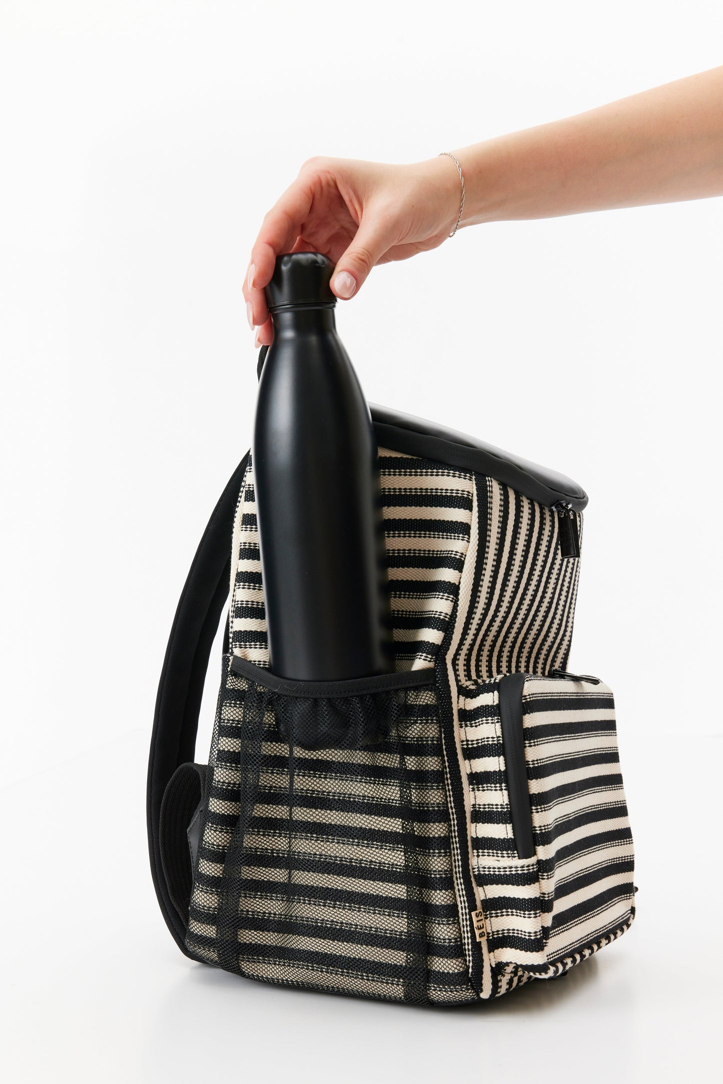 The Backpack Cooler in Black Stripe