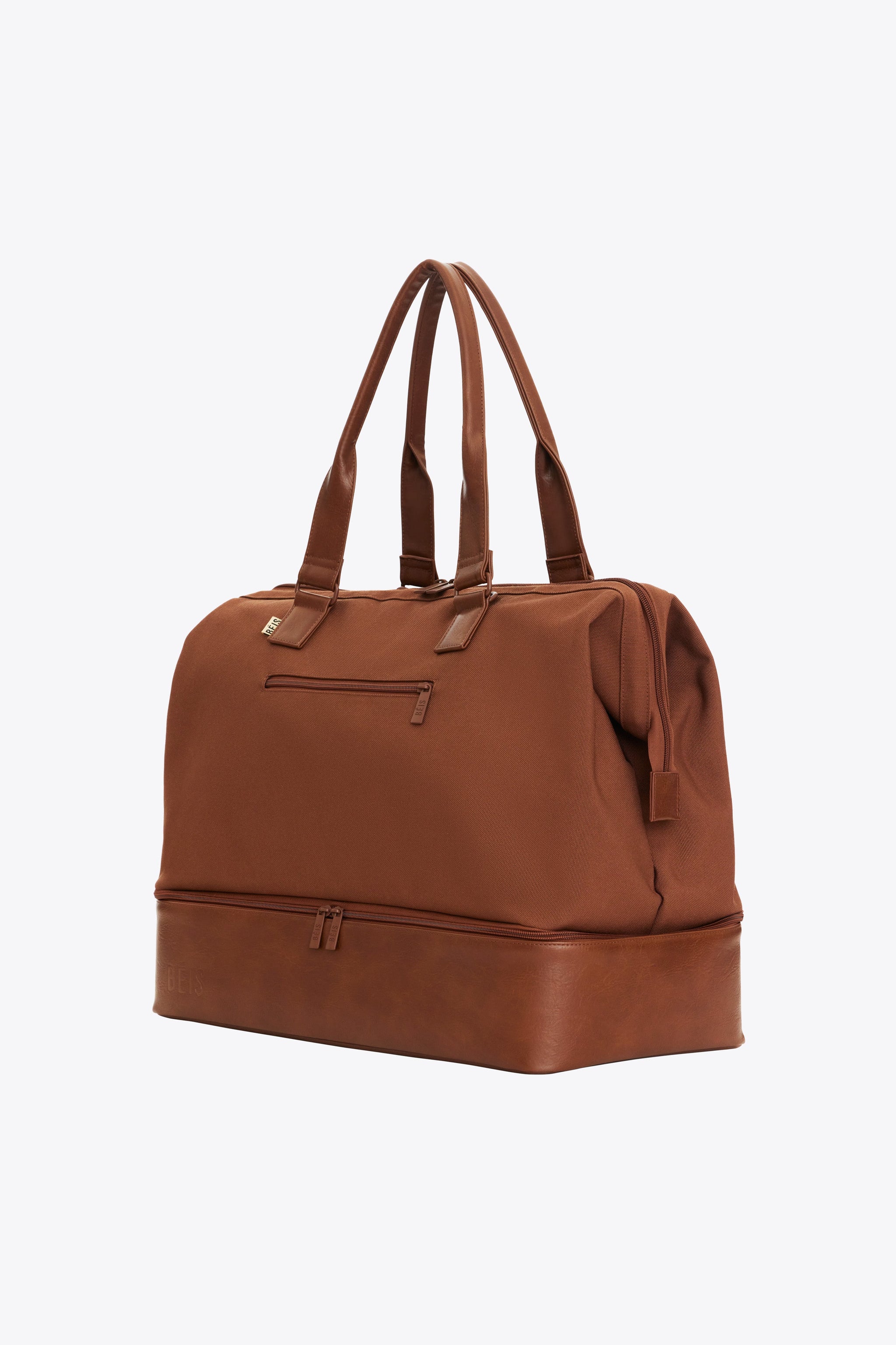 Béis 'The Weekender' in Maple Brown Weekend Bag & Overnight Travel Bag