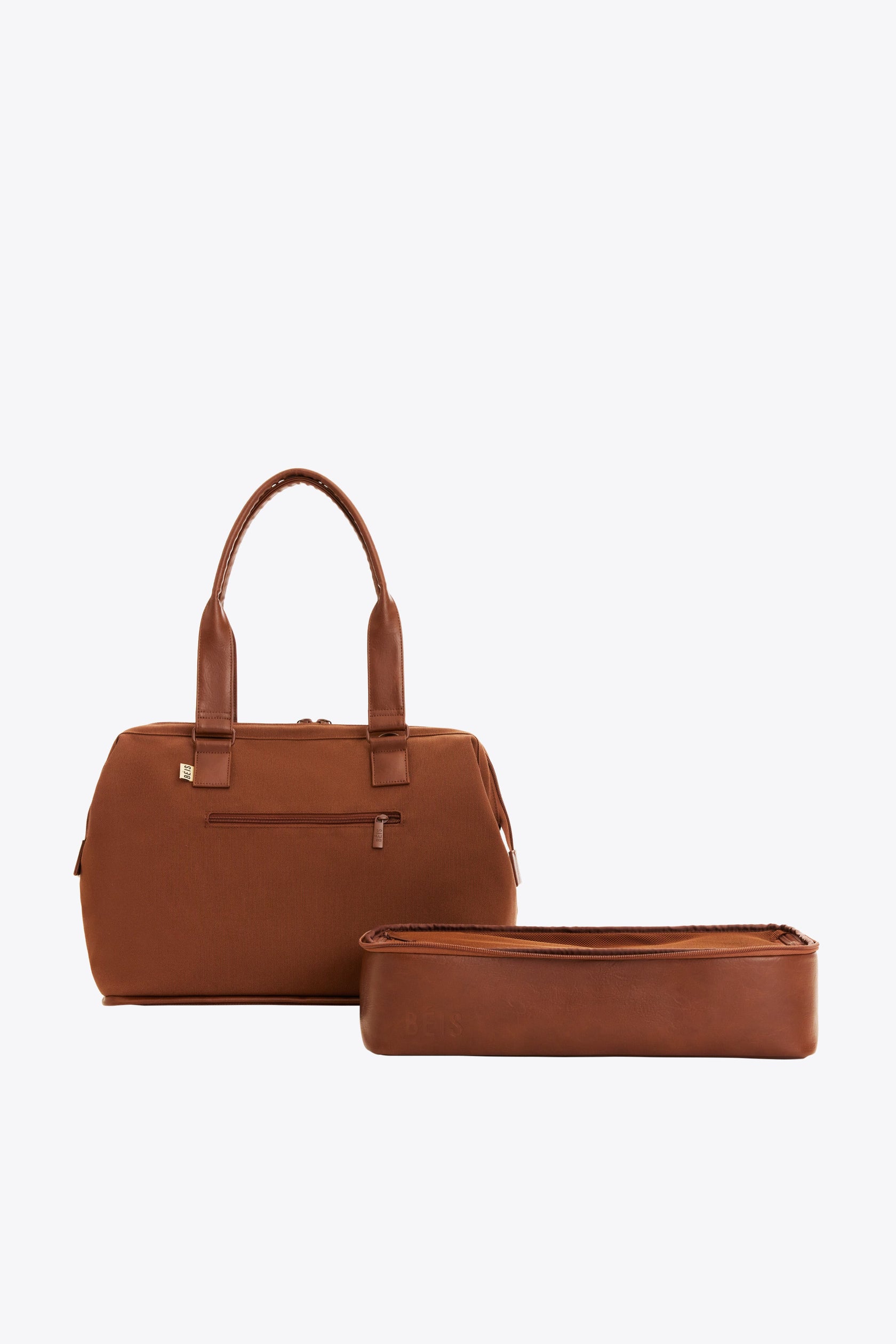 BÉIS 'The Convertible Mini Weekender' in Maple - Small Overnight Bag ...