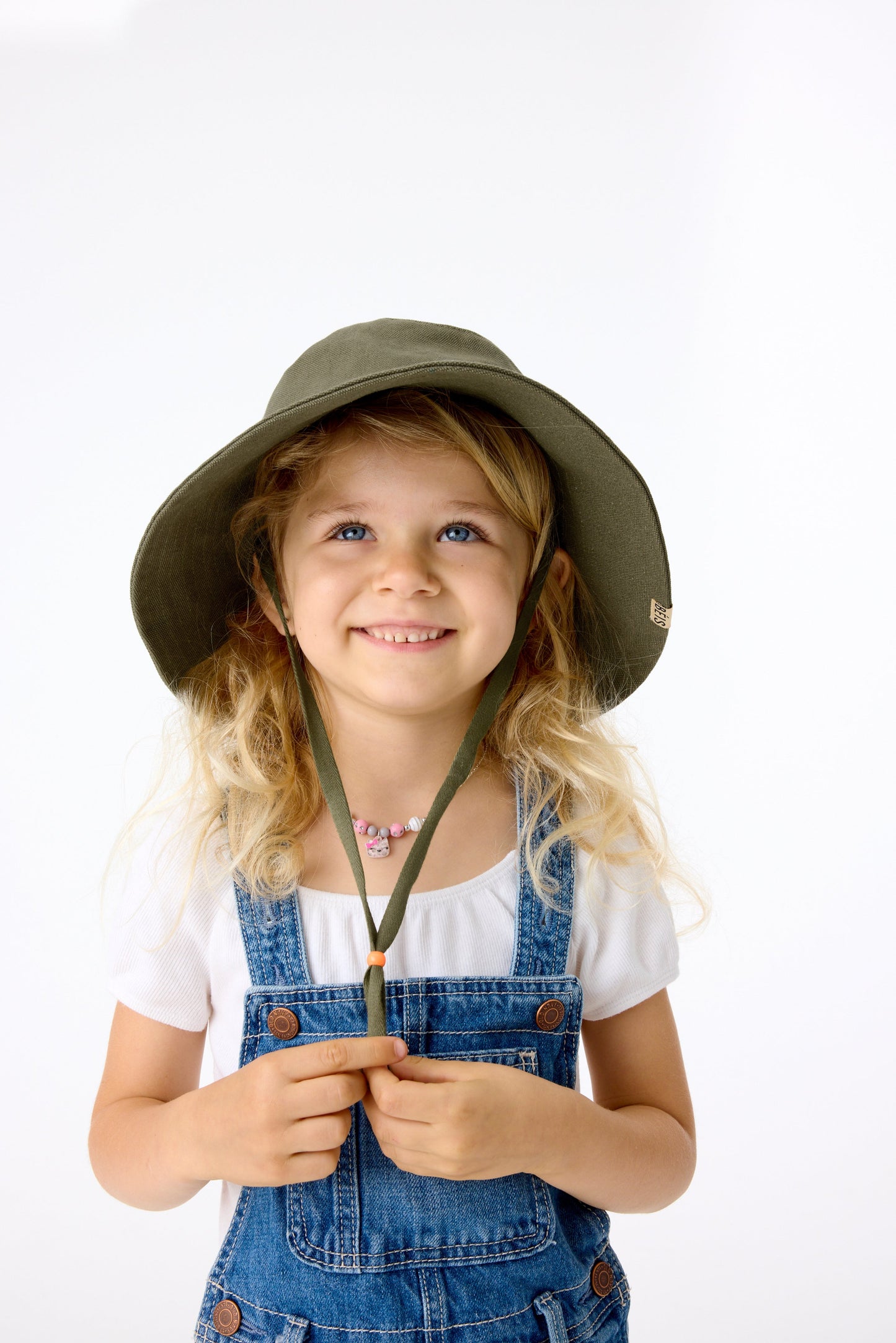 The Kids Wide Brim Sun Hat in Olive