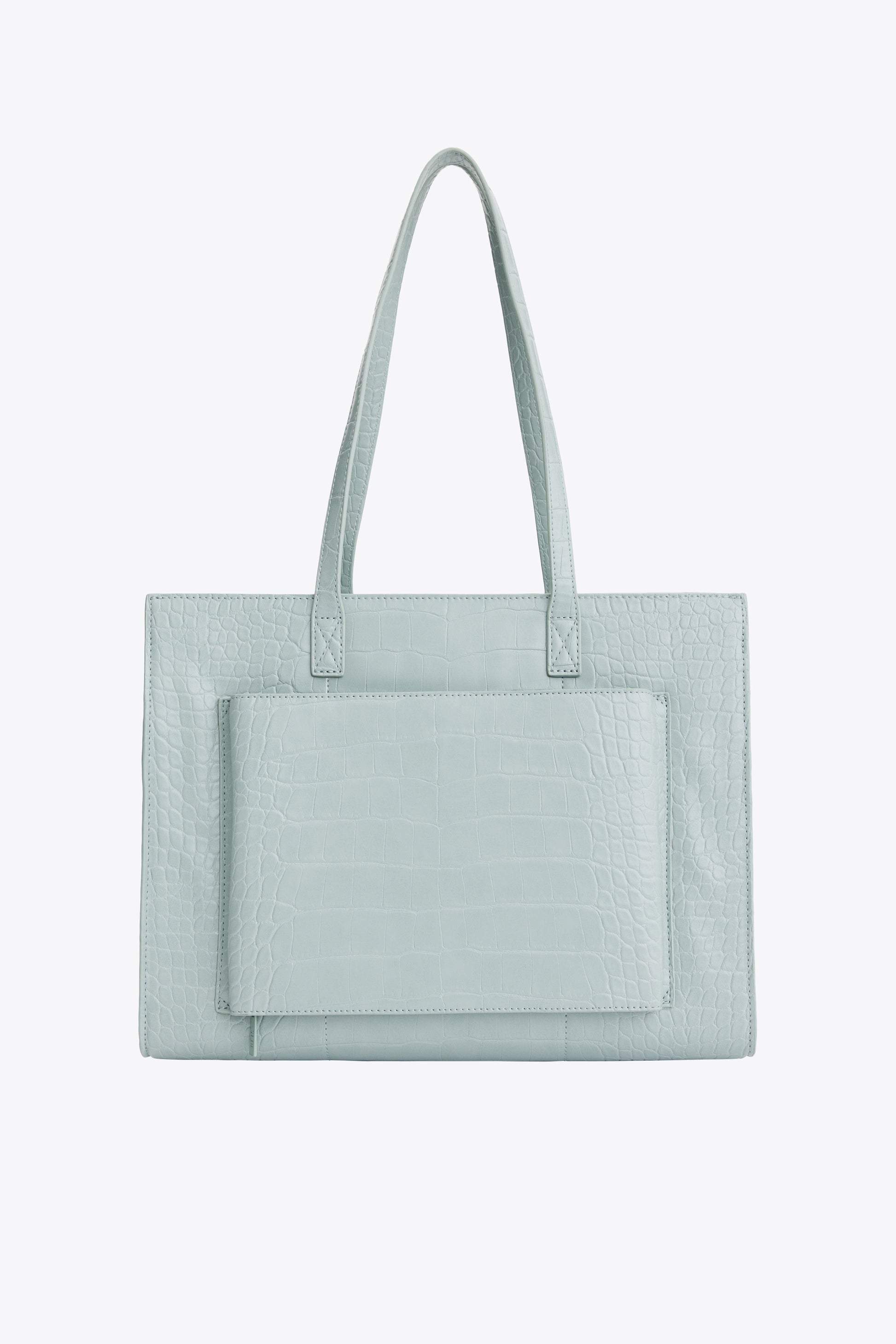 The Work Tote in Slate Croc - Main Image