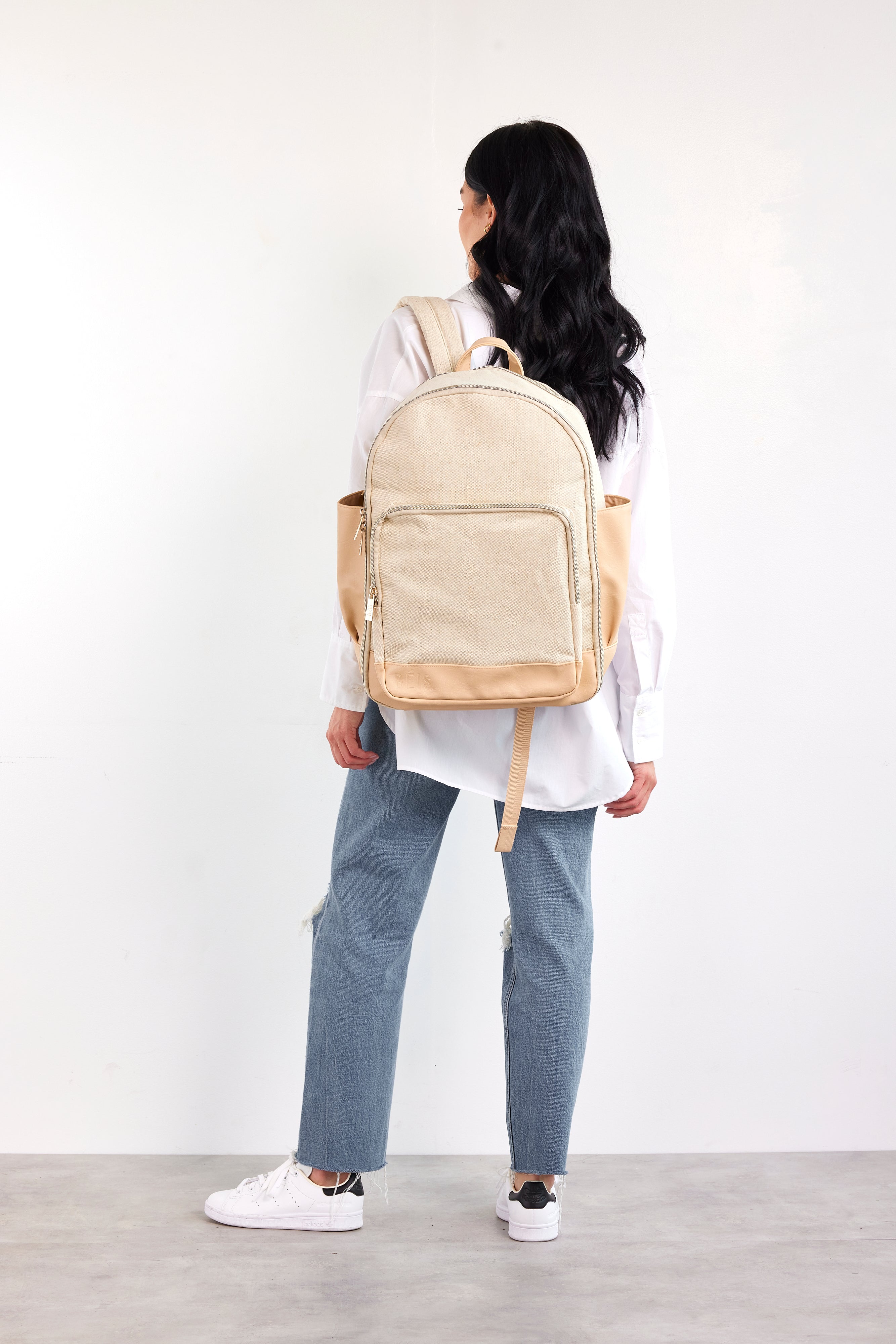 Adidas beige backpack online