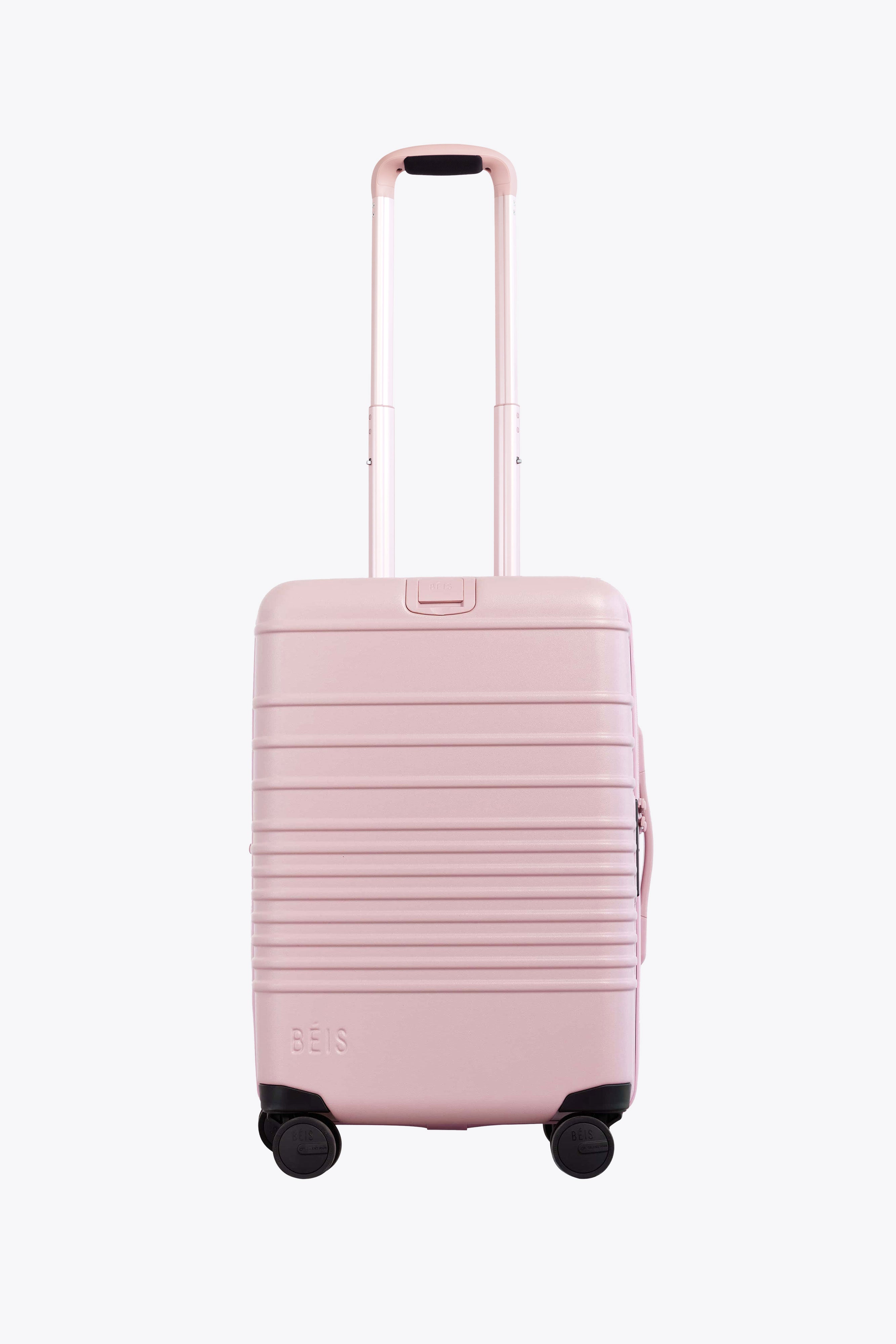 Pink and white suitcase sale