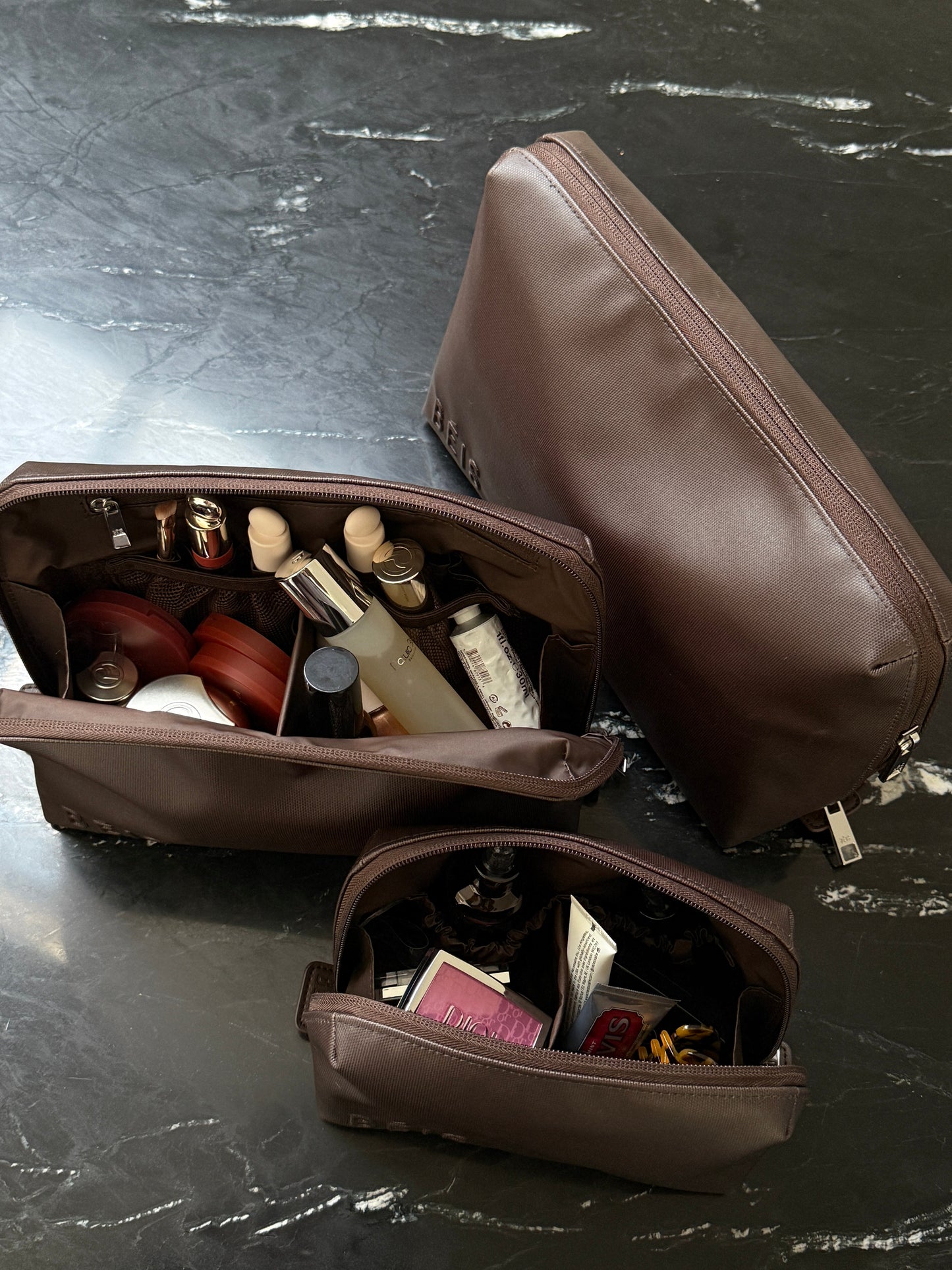 The Medium Cosmetic Pouch in Espresso