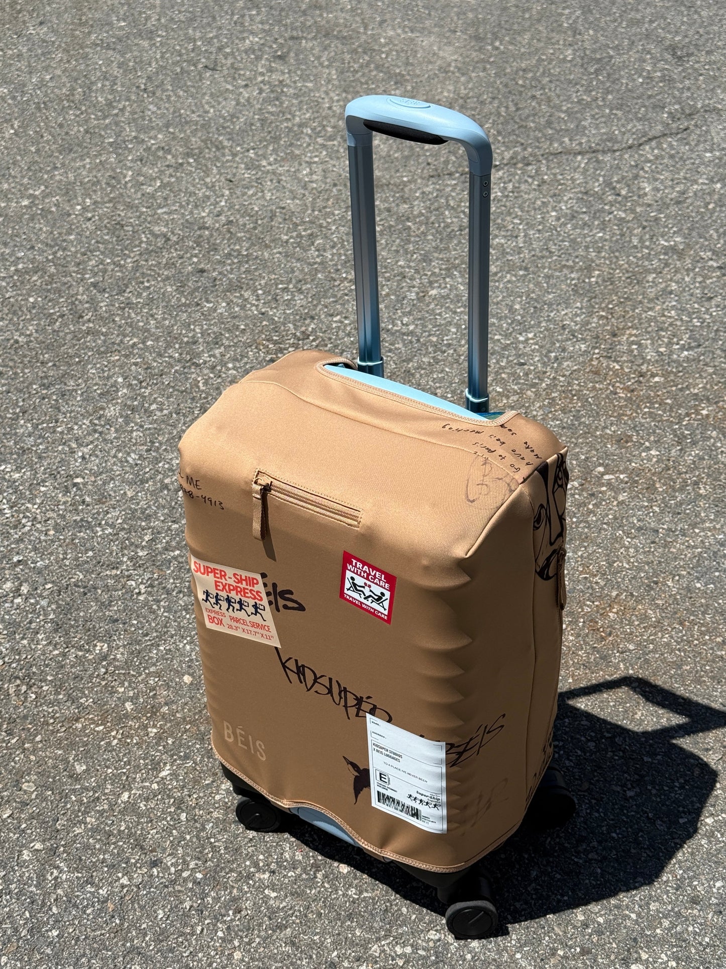 BÉIS x KidSuper The Hybrid Carry-On Luggage Cover in Cargo