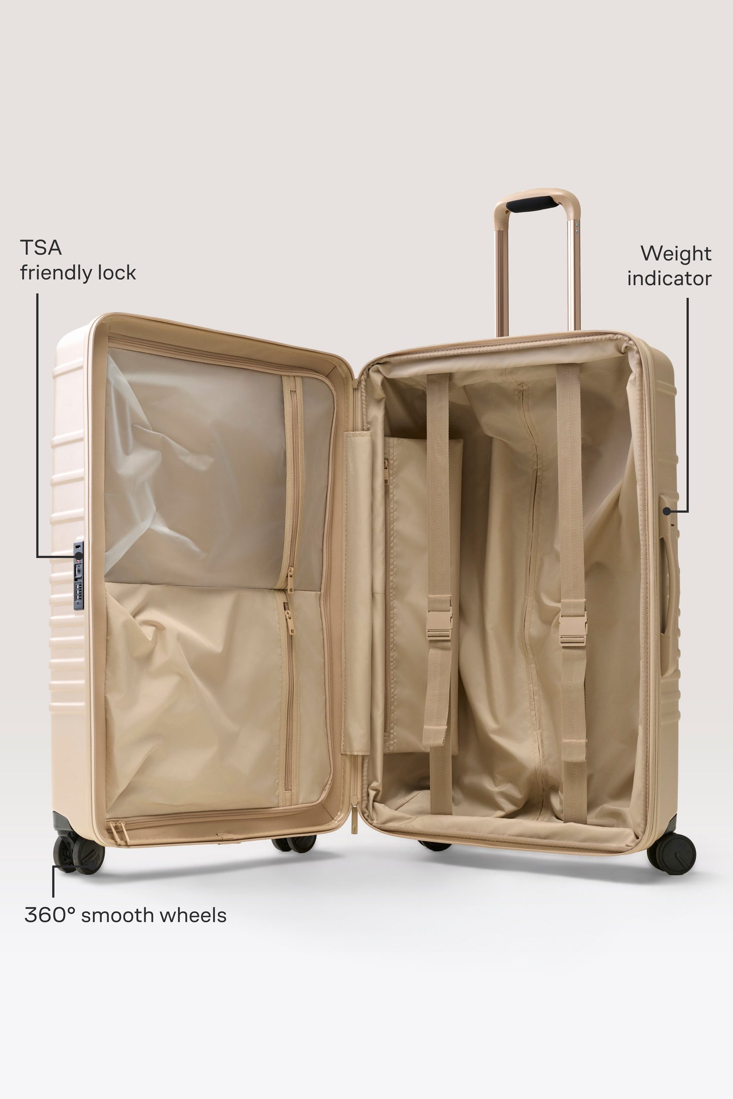 The Large Check-In Roller in Beige