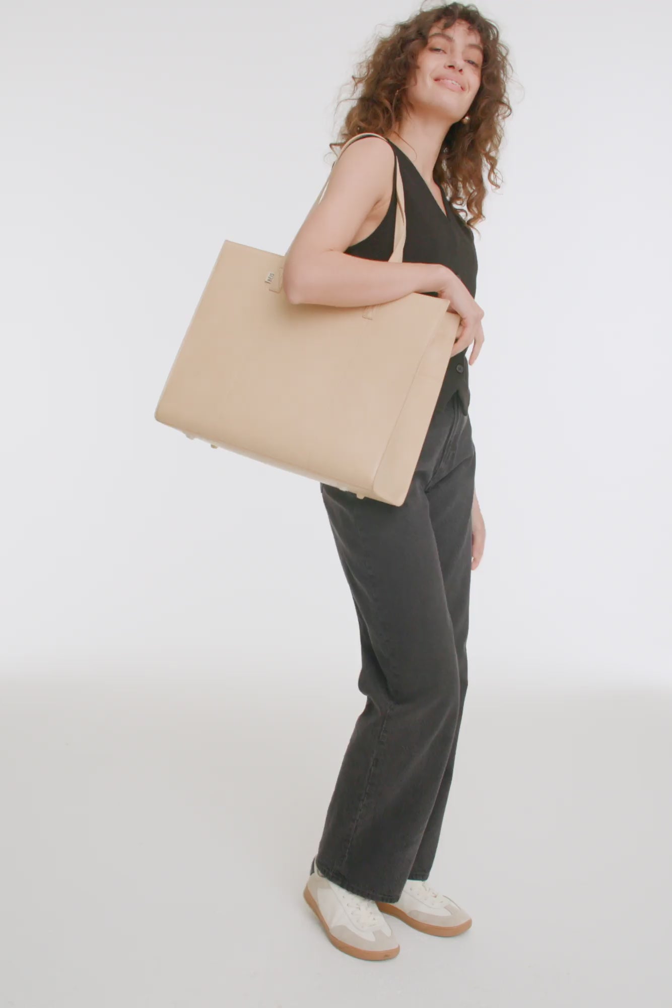 BÉIS 'The Large Work Tote' in Beige - Work Bag For Women & Laptop 