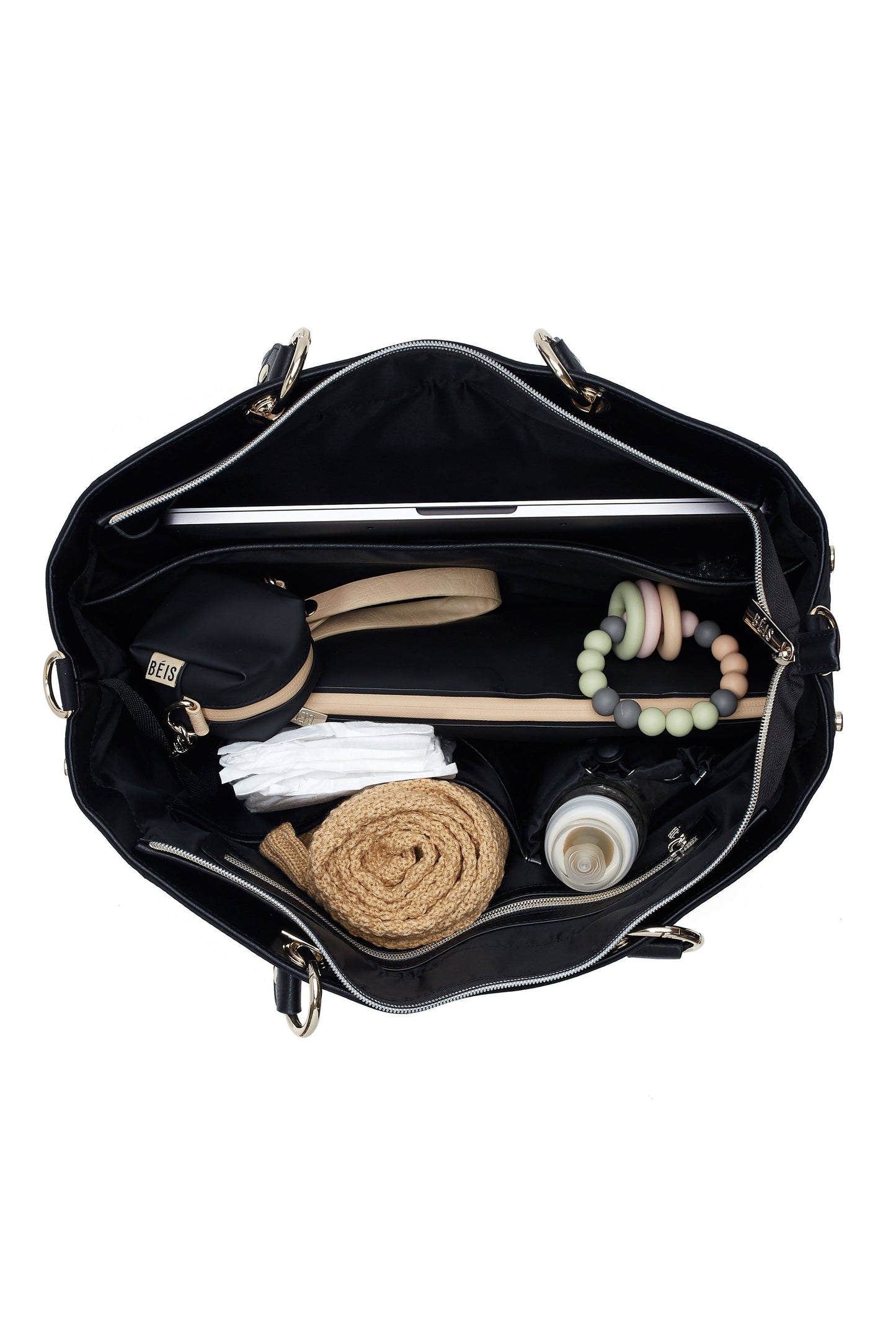 Diaper Bag Black Open Lifestyle