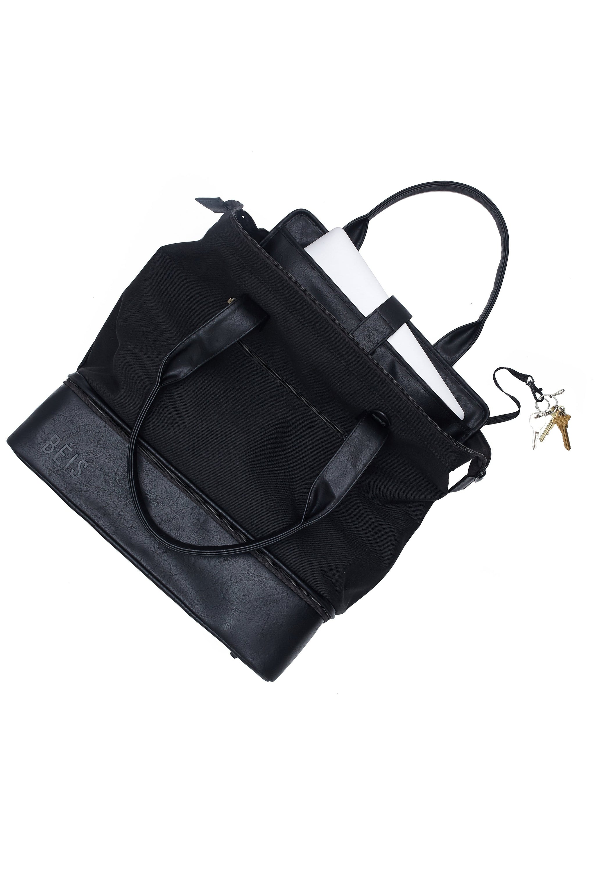 BÉIS 'The Convertible Mini Weekender' in Black - Small Black Weekender ...