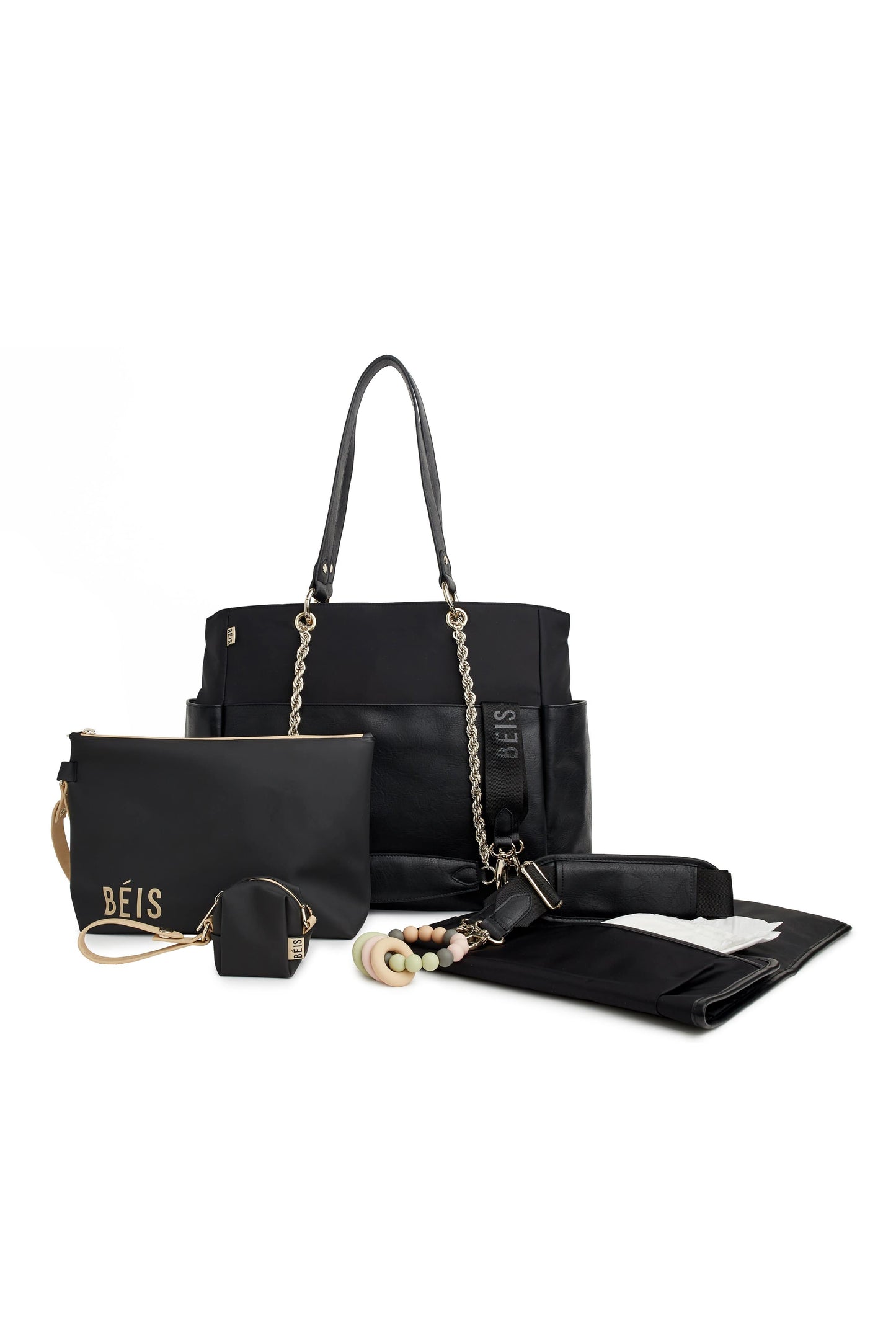 Diaper Bag Black Front Accessories 
