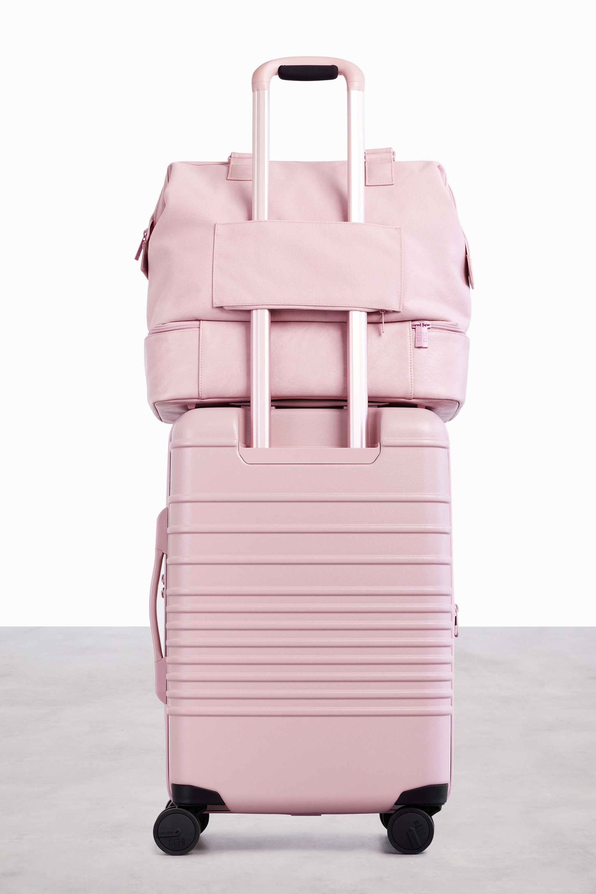 BÉIS 'The Mini Weekender in Atlas Pink - Pink Small Weekend Bag ...