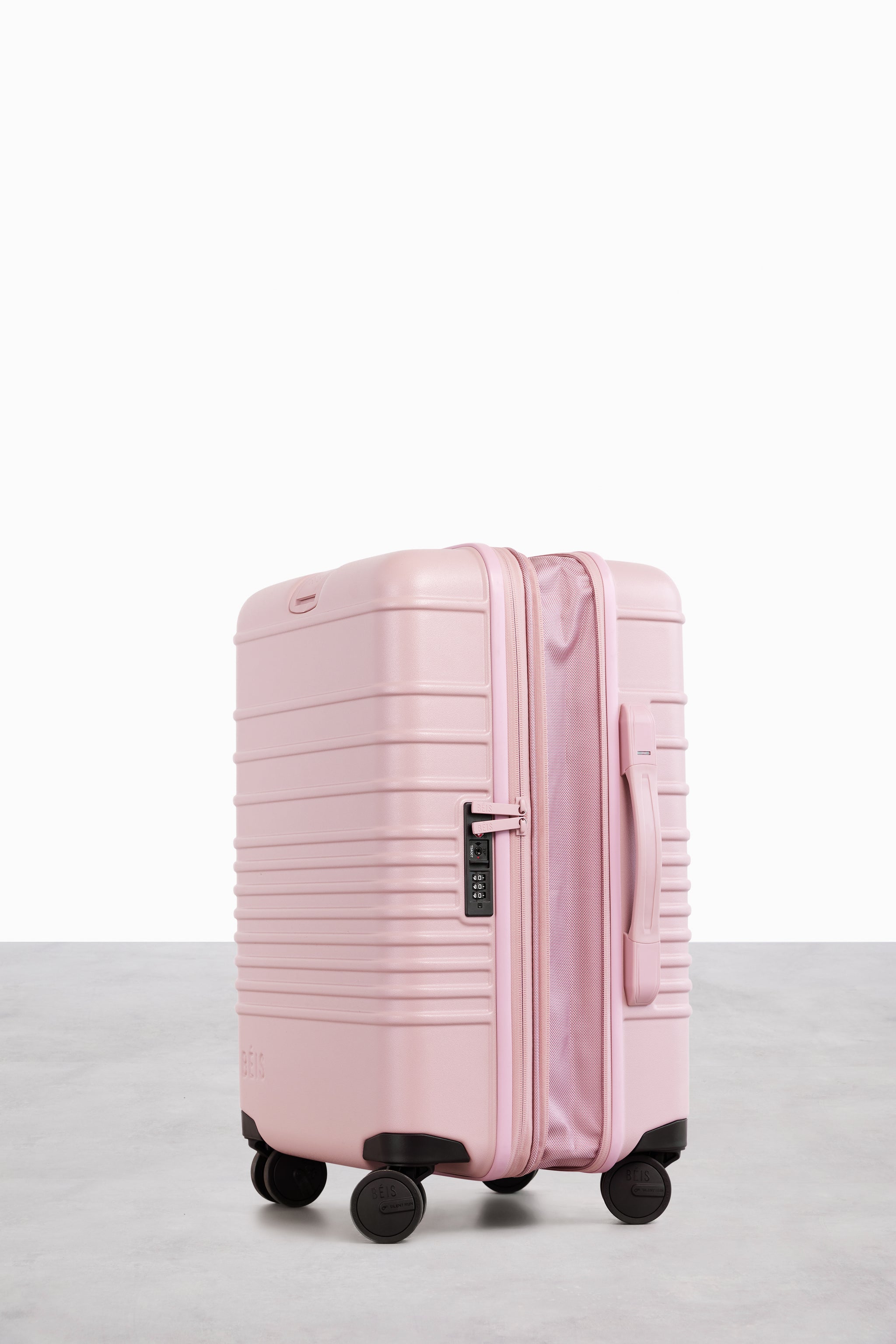 BÉIS 'The Carry-On Roller' in Atlas Pink - 21" Carry On Rolling Luggage ...