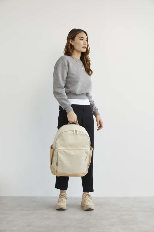 Backpack Beige Front Model