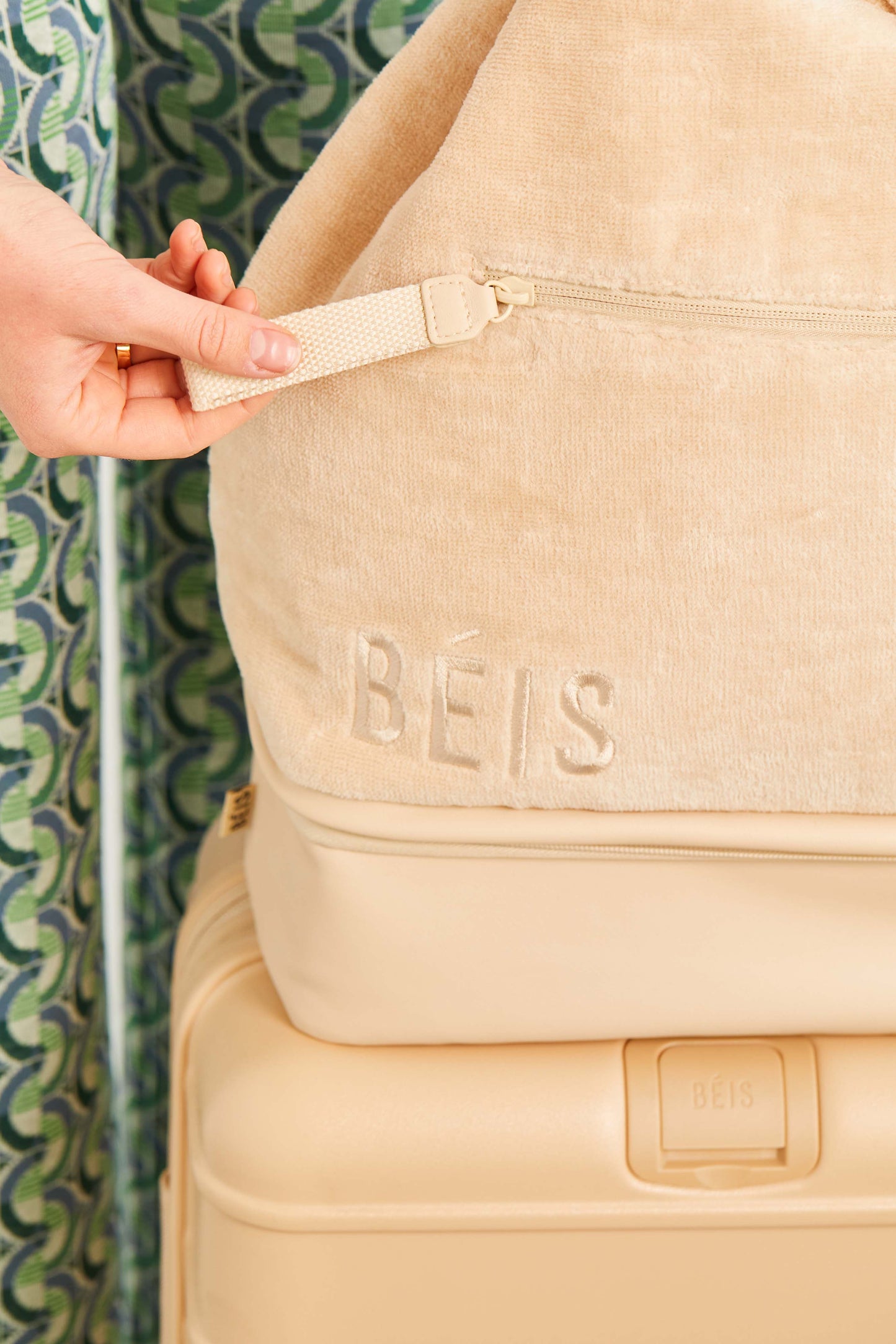 The Terry Backpack Cooler in Beige