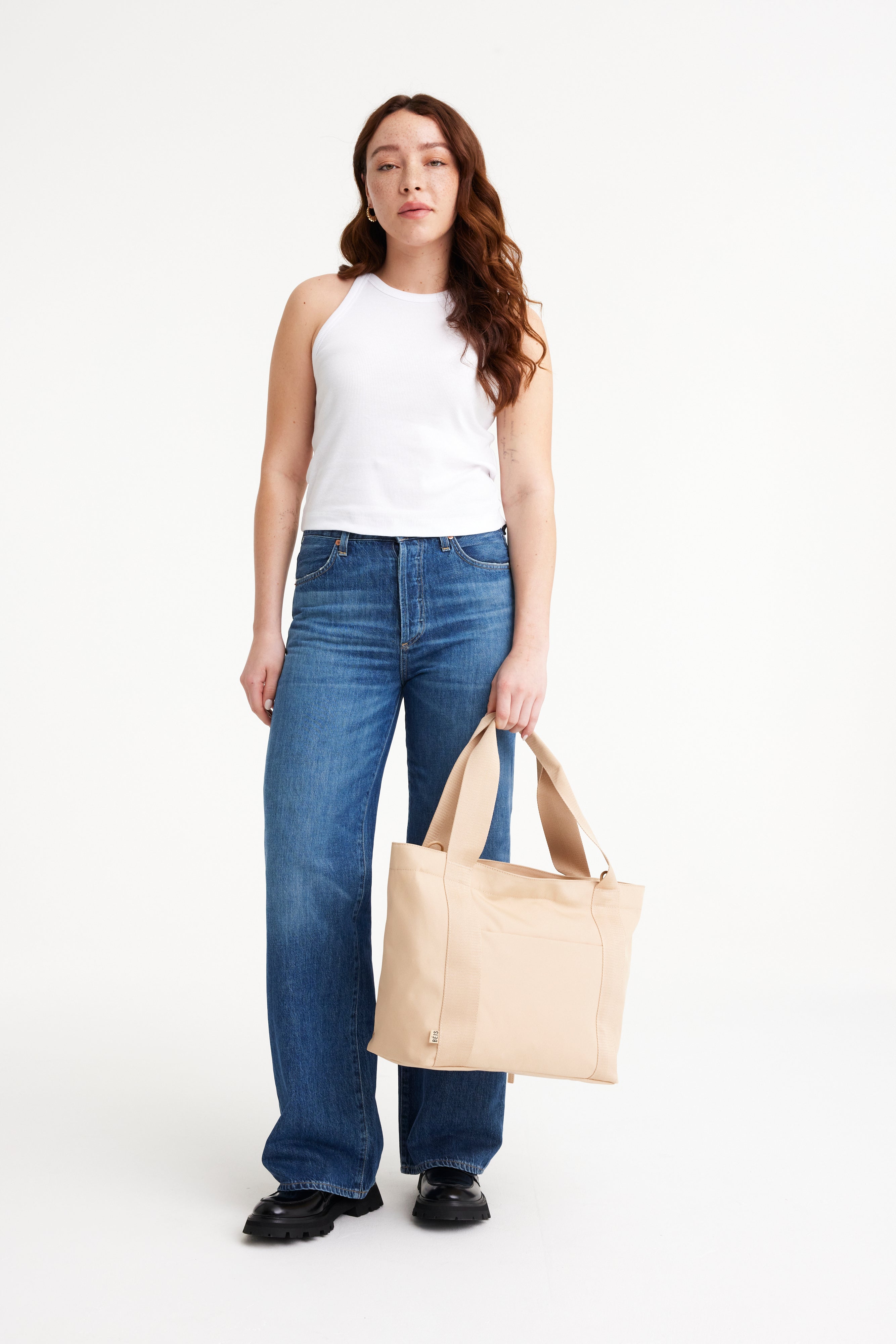 Large beige tote online bag