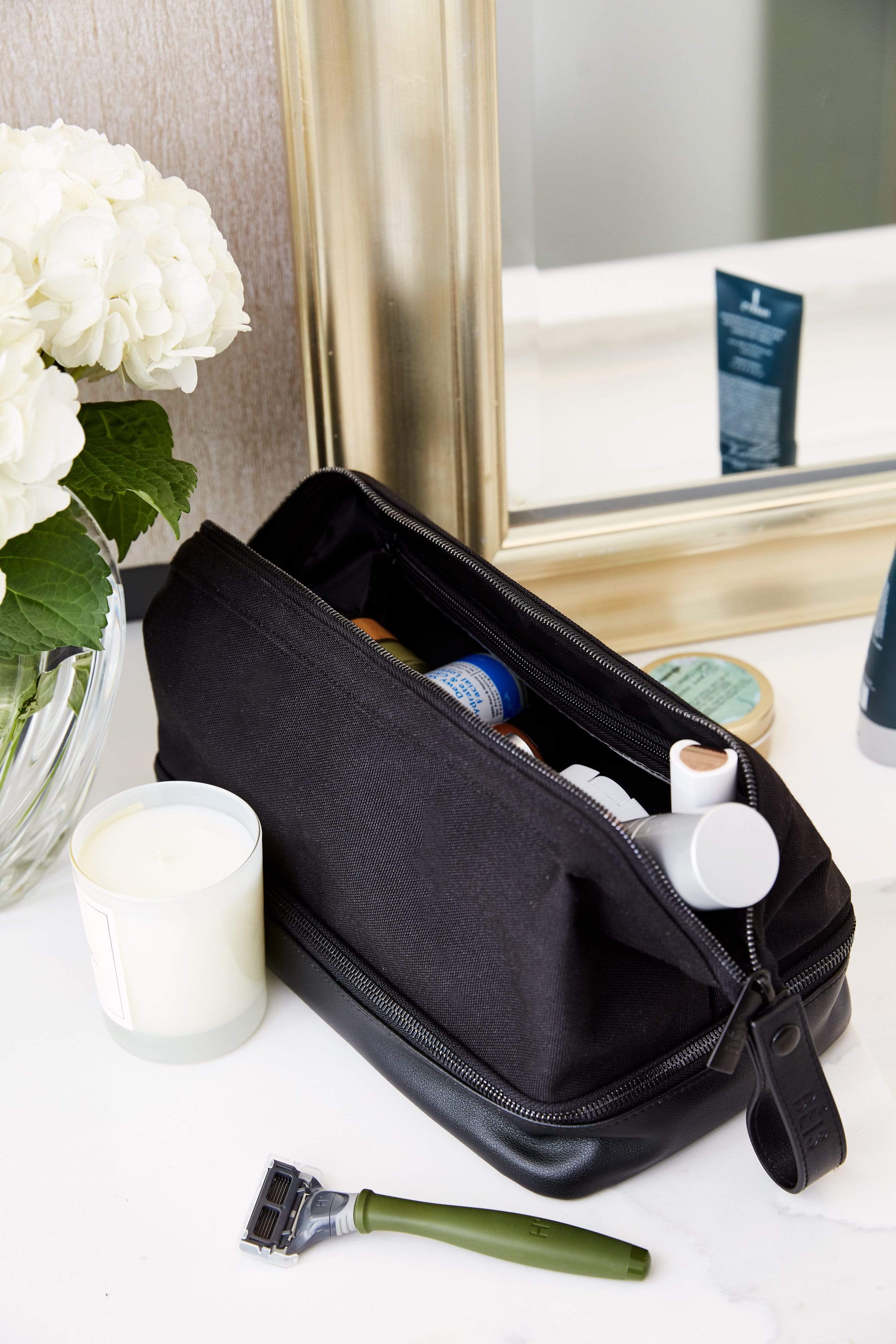 B IS The Dopp Kit in Black Black Travel Toiletry Bag